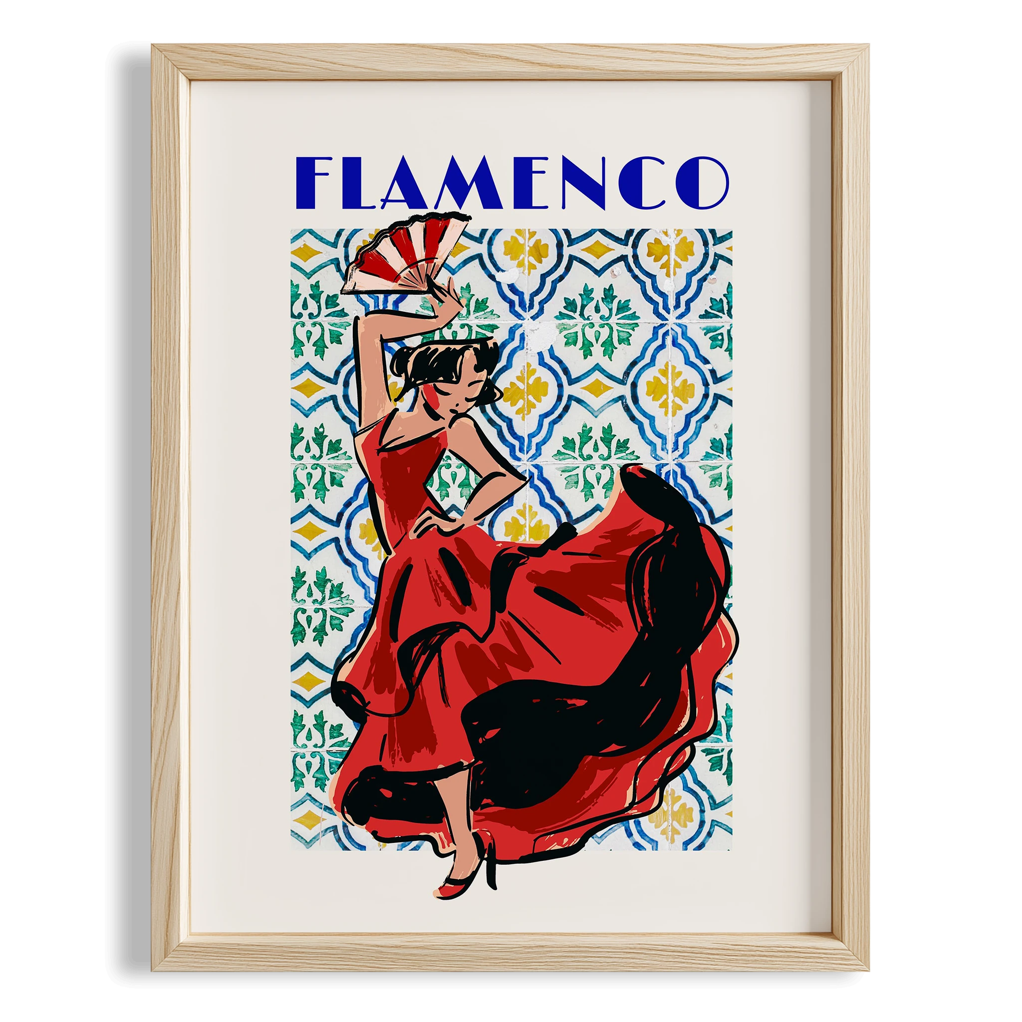 Flamenco Seramik Desen VII Akdeniz İspanya Koleksiyonu Mutfak Duvar Tablosu