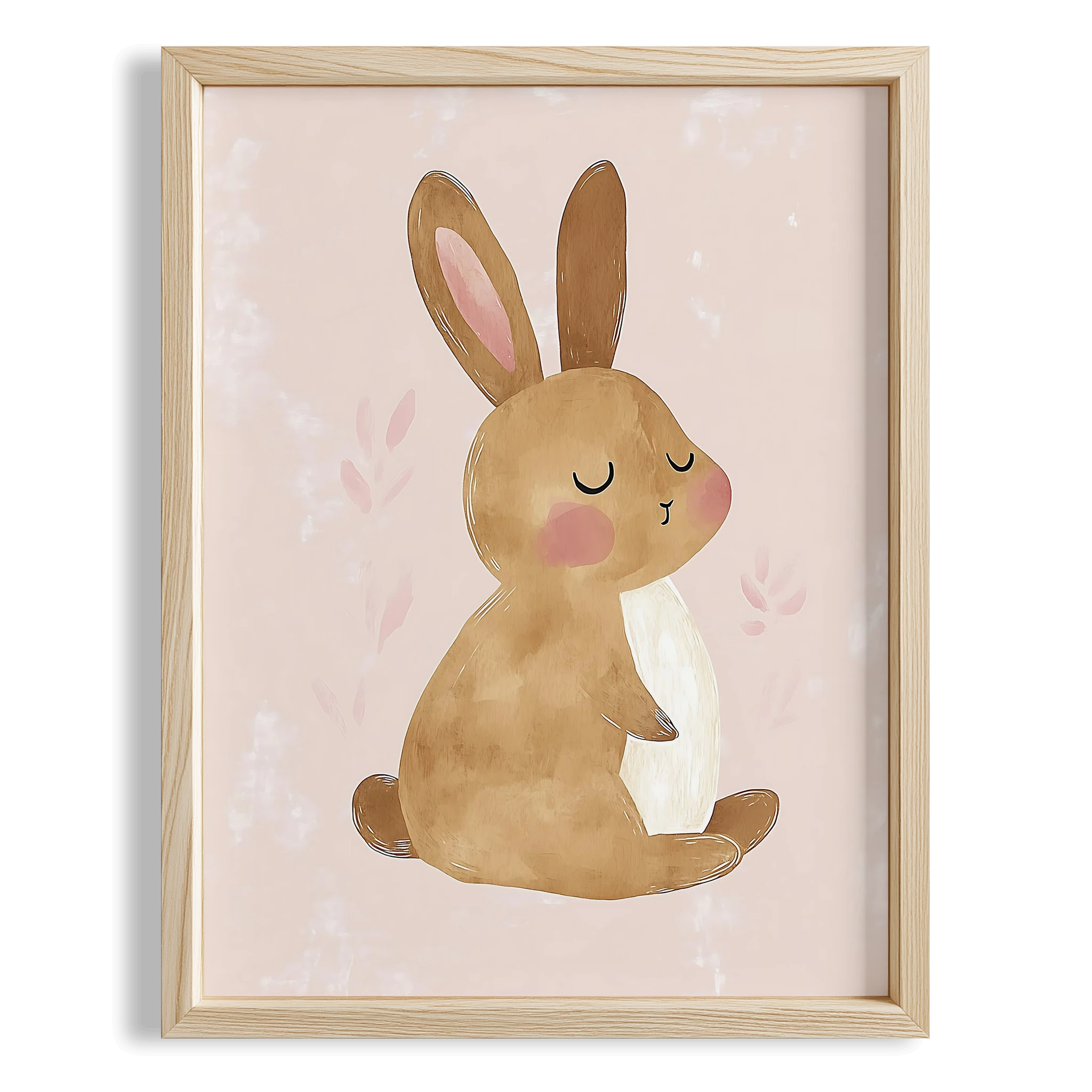 Sevimli Yavru Tavşan Bohem Kız Çocuk Odası Ahşap Tablo