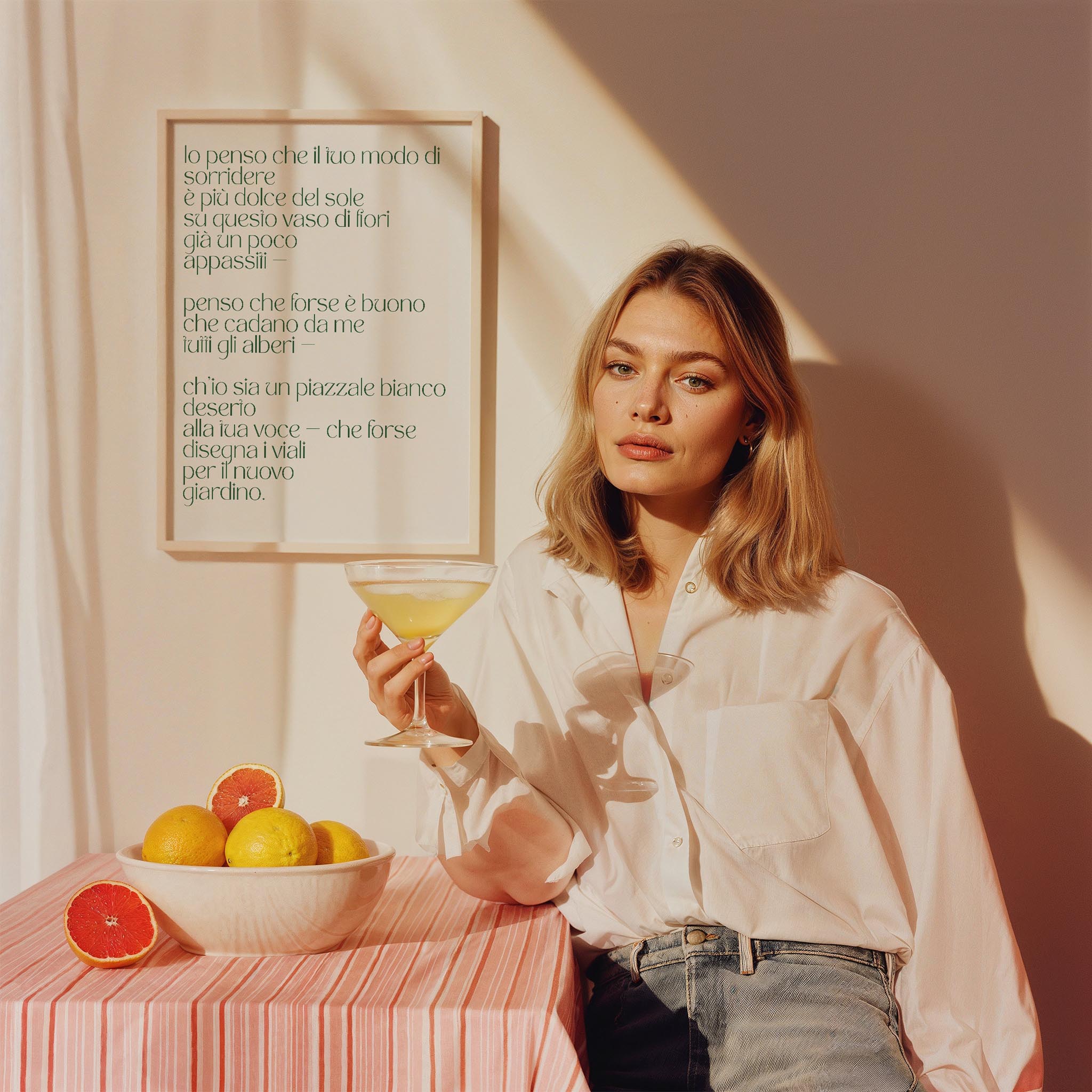 İtalyanca Alıntı Tipografi Mutfak Duvar Tablosu