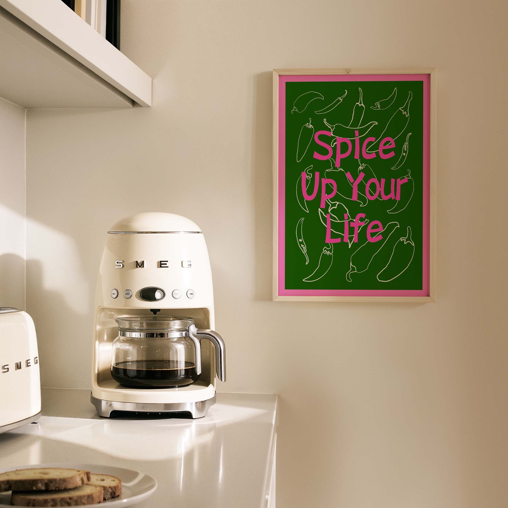 Spice Up Your Life Minimal Çizimler Mutfak Duvar Tablosu