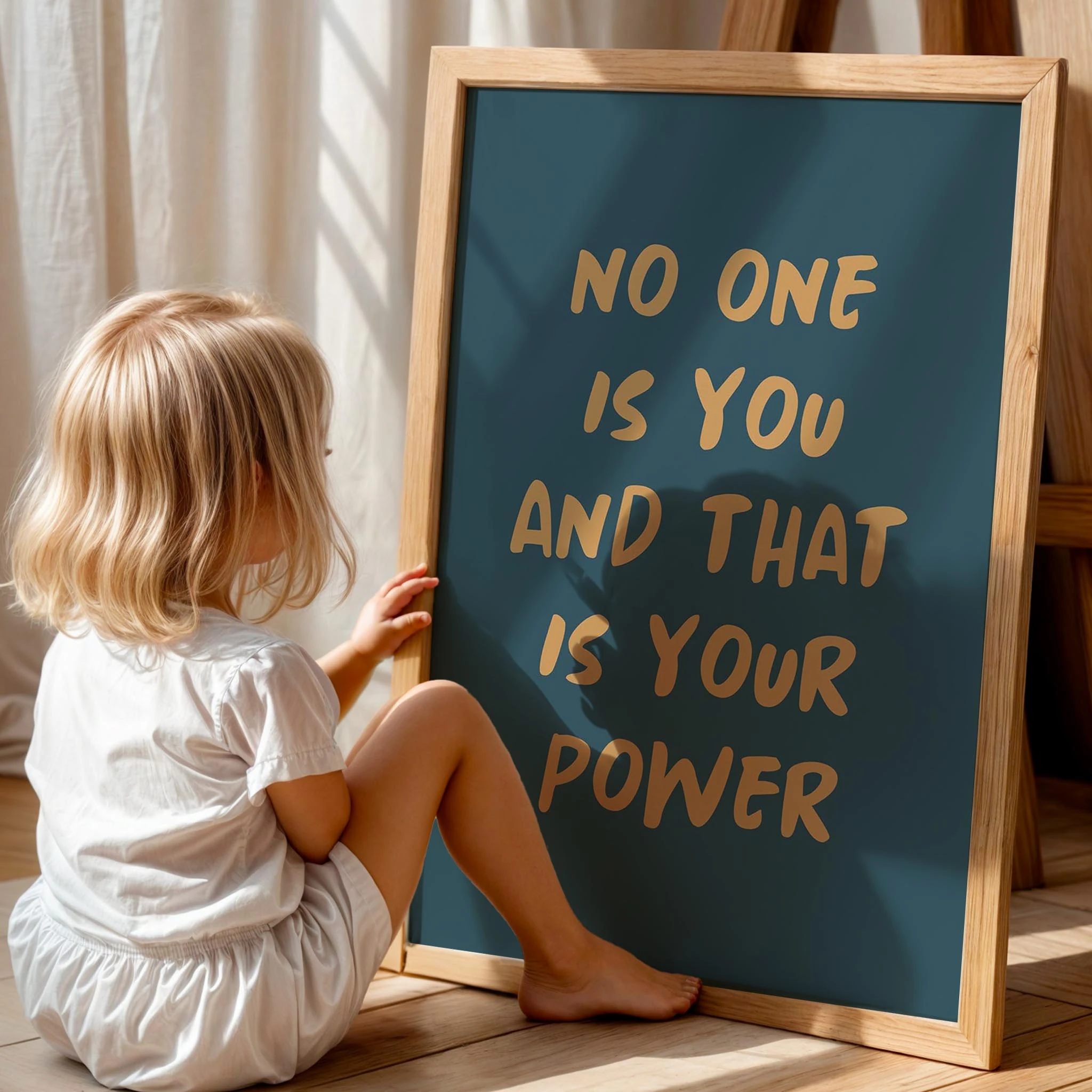 Motivasyonel Tipografi Erkek Çocuk Odası Ahşap Tablo