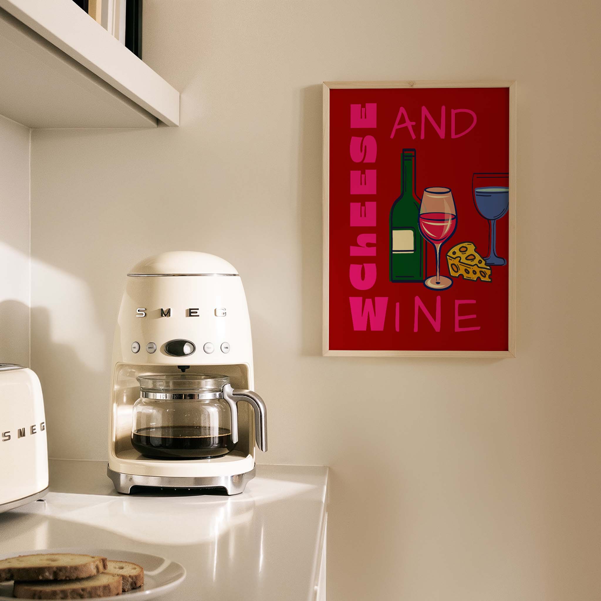 Şarap ve Peynir Kokteyller Mutfak Duvar Tablosu