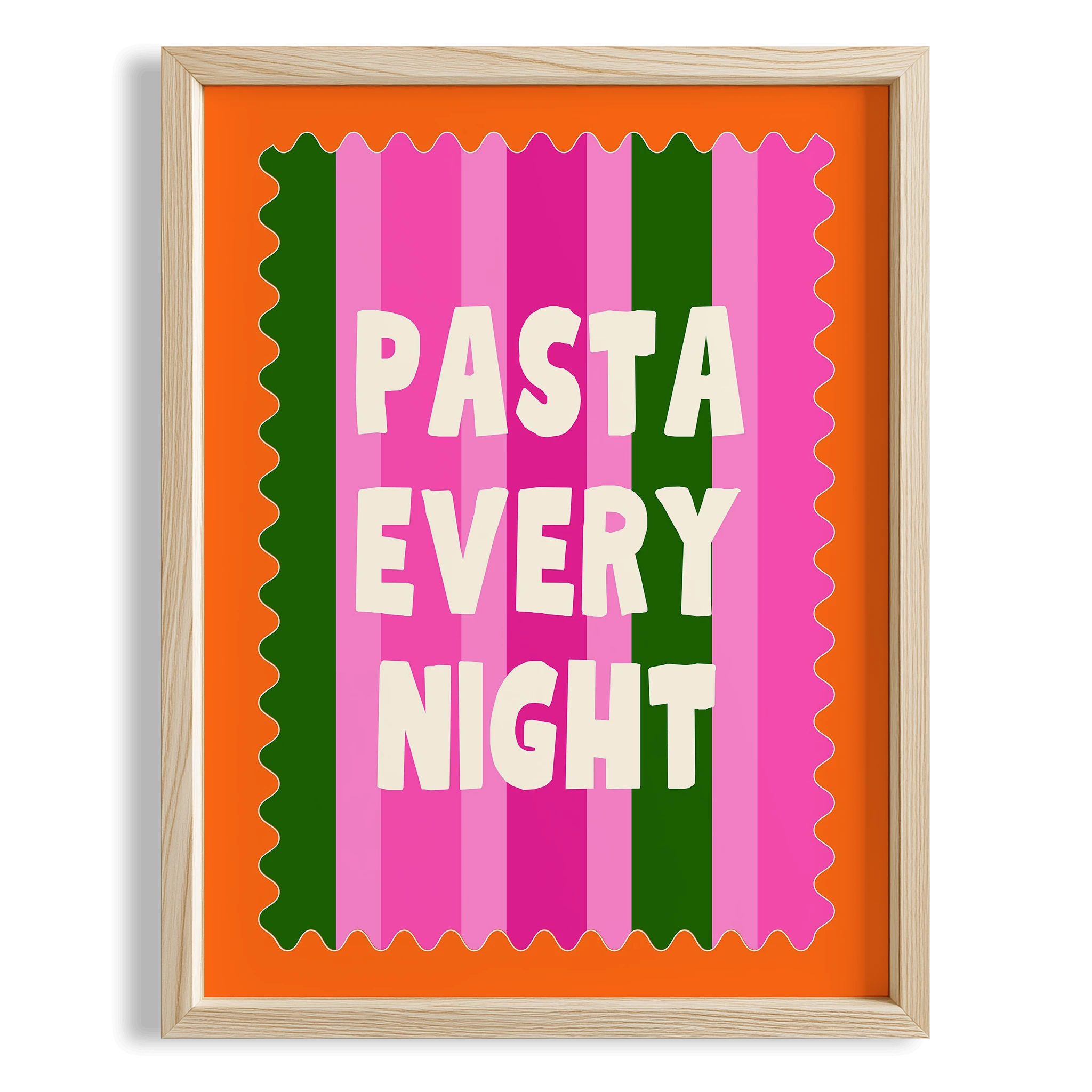 Pasta Every Night Her Gün Makarna Tipografi Mutfak Duvar Tablosu