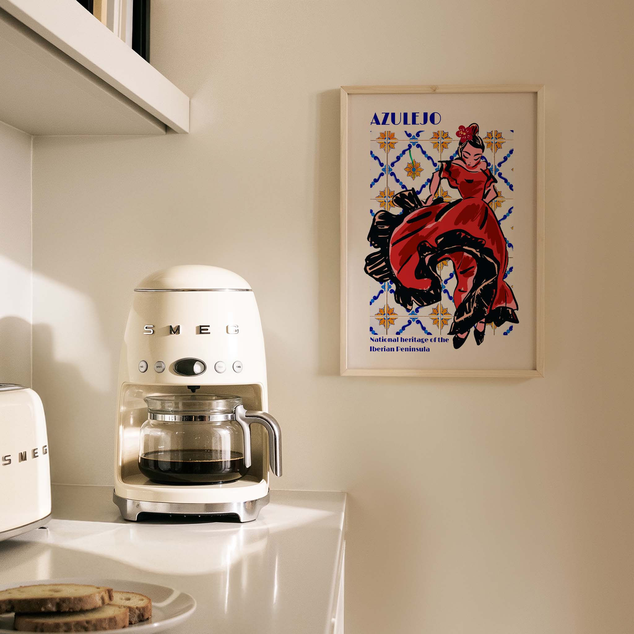 Flamenco Seramik Desen III Akdeniz İspanya Koleksiyonu Mutfak Duvar Tablosu