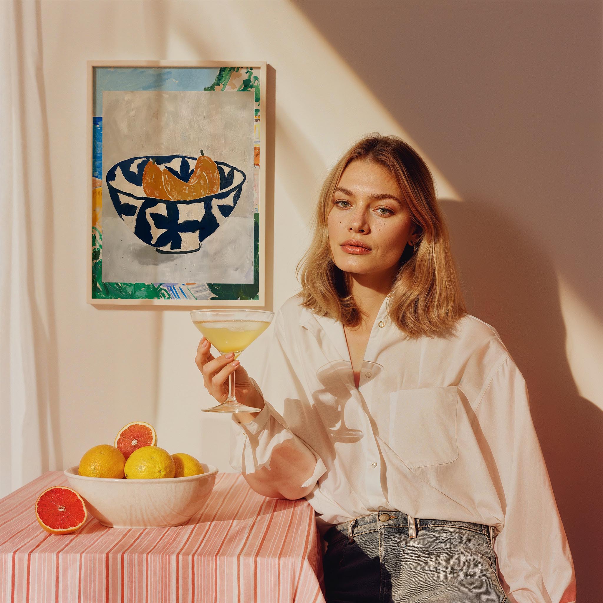 Seramik Kasede Tropikal Meyveler Akdeniz Koleksiyonu Mutfak Duvar Tablosu II