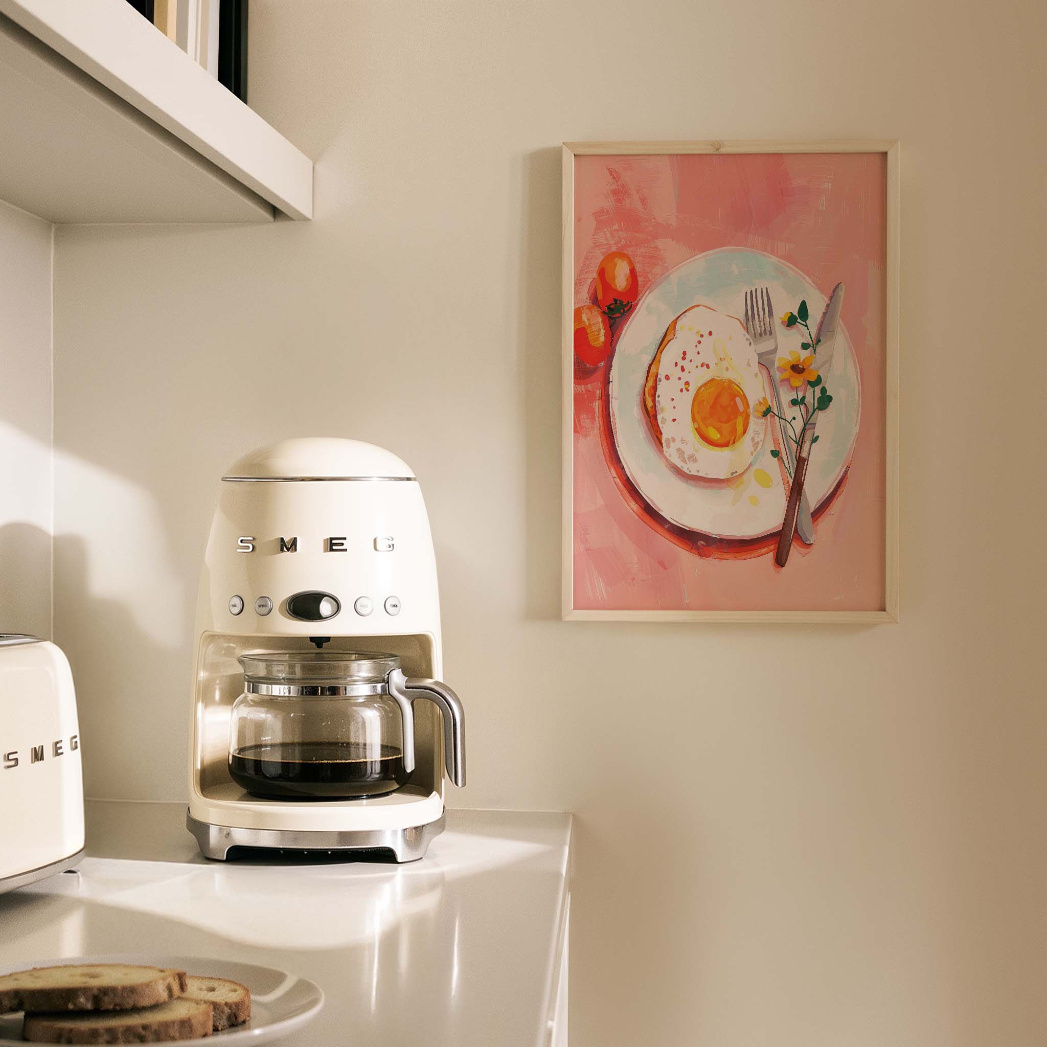 Kahvaltı Sofrası Yağlı Boya Mutfak Duvar Tablosu