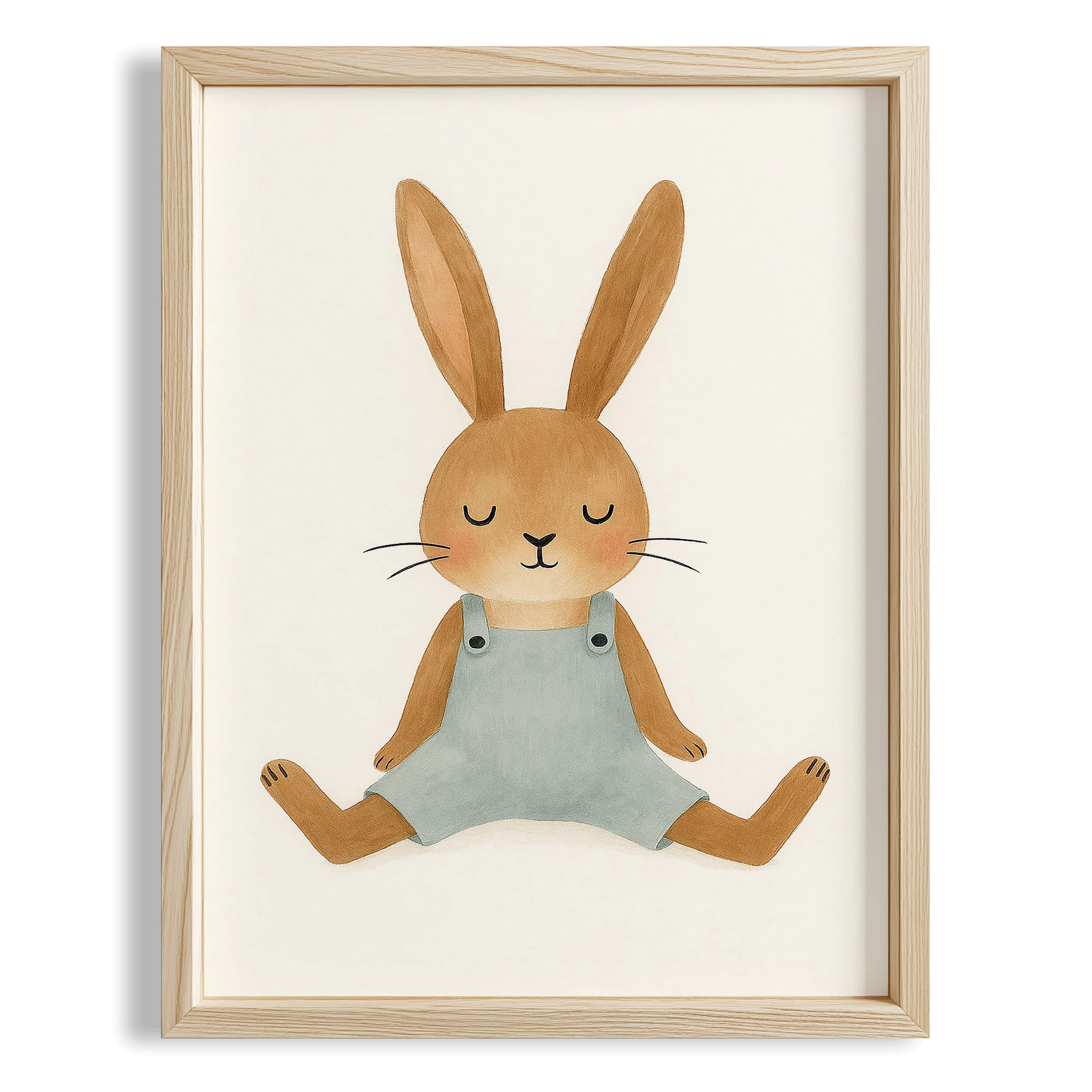Sevimli Tavşan Dinlenirken Çocuk Odası Ahşap Tablo