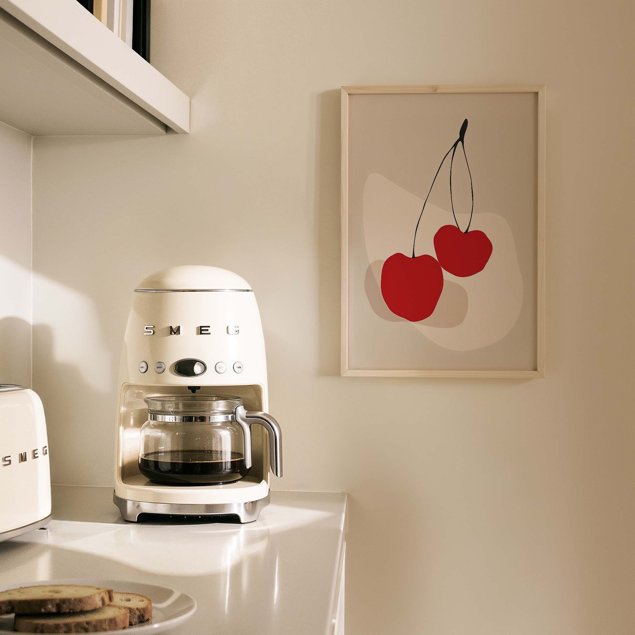 Kiraz Minimalist İllüstrasyon Mutfak Duvar Tablosu