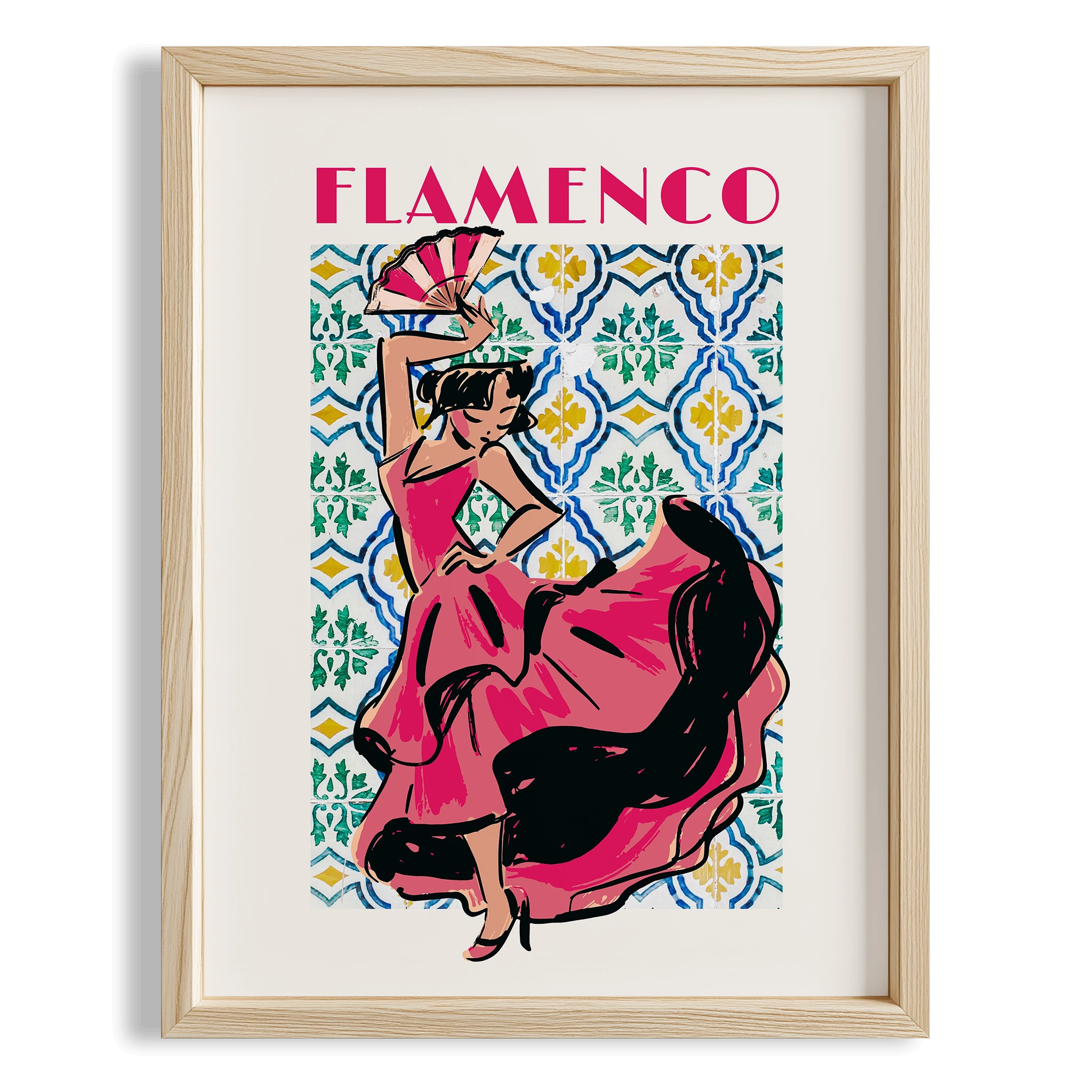 Flamenco Seramik Desen VI Akdeniz İspanya Koleksiyonu Mutfak Duvar Tablosu