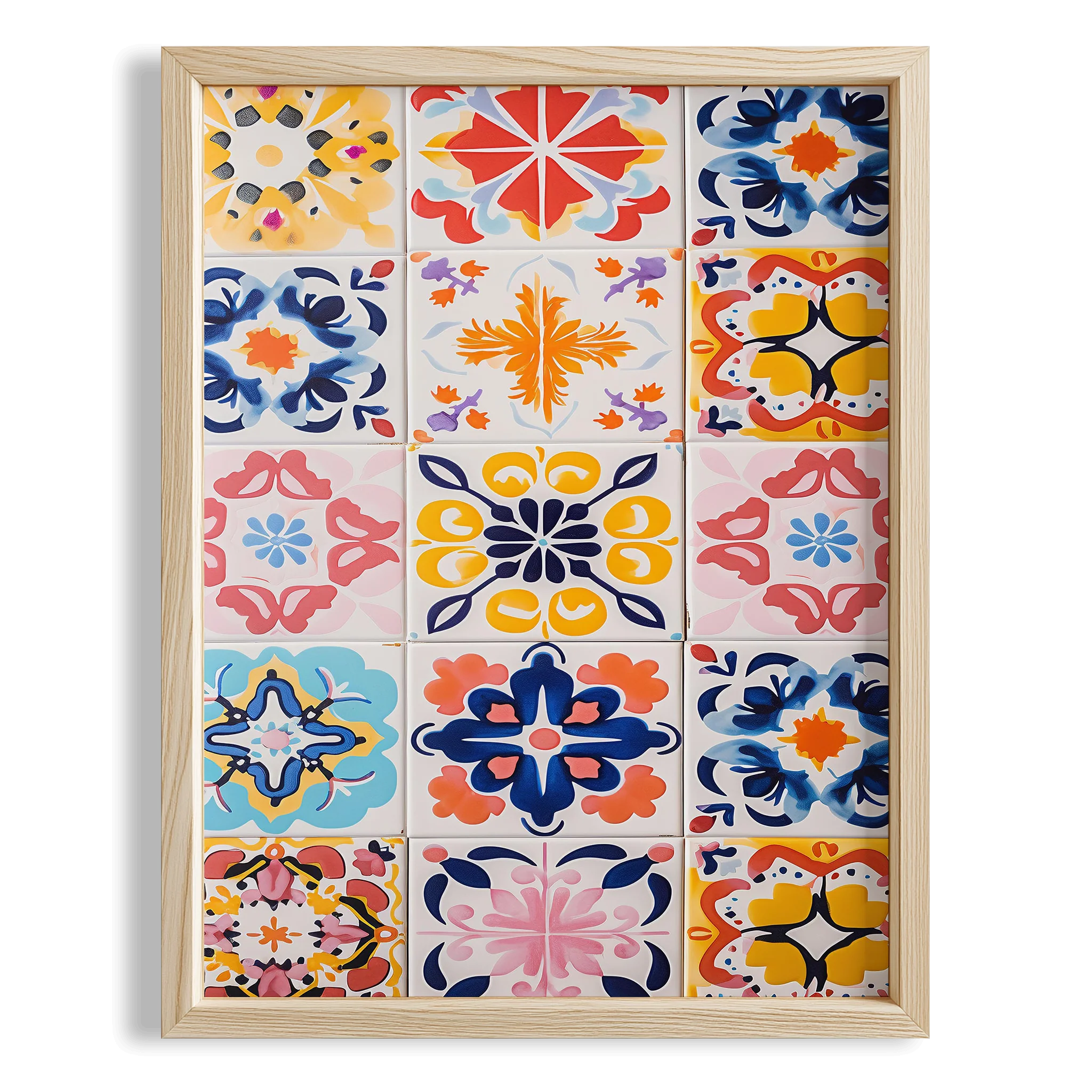 Akdeniz Seramik Deseni I Mutfak Duvar Tablosu