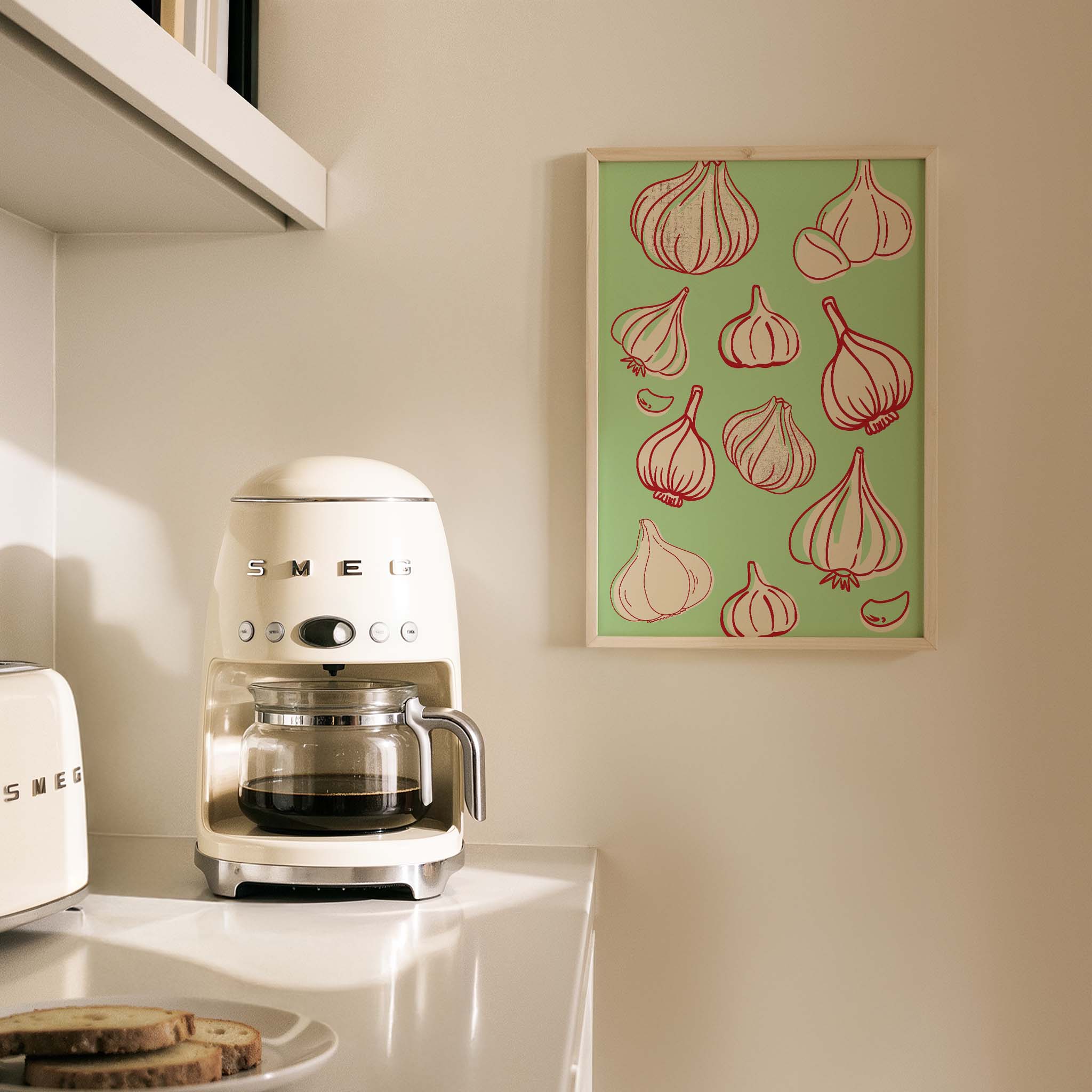 Sarımsak Sebzeler Akdeniz İtalya Koleksiyonu Mutfak Duvar Tablosu