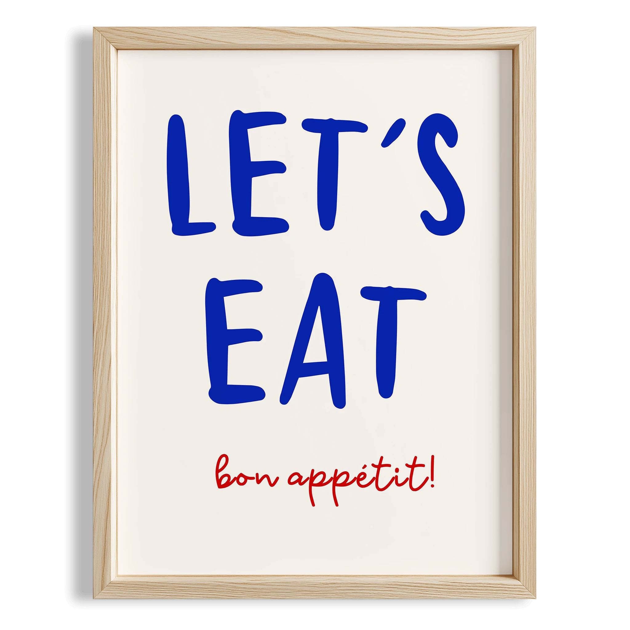 Let’s Eat Bon Appétit Tipografi Mutfak Duvar Tablosu