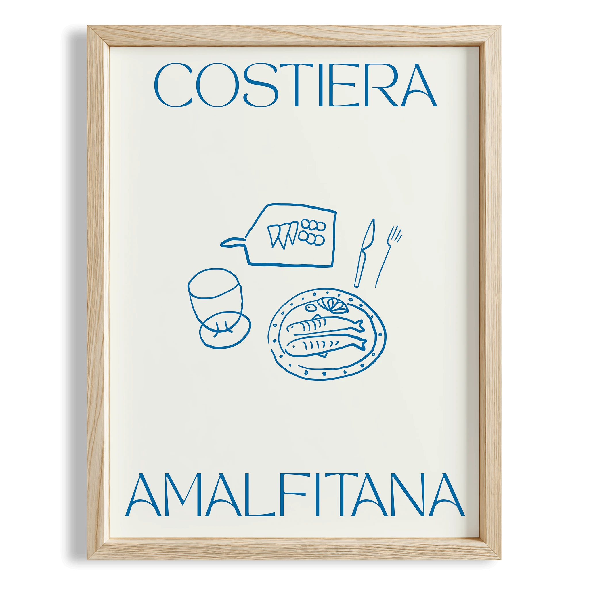 Costiera Amalfitana Sofra İtalyanca Tipografi Mutfak Duvar Tablosu