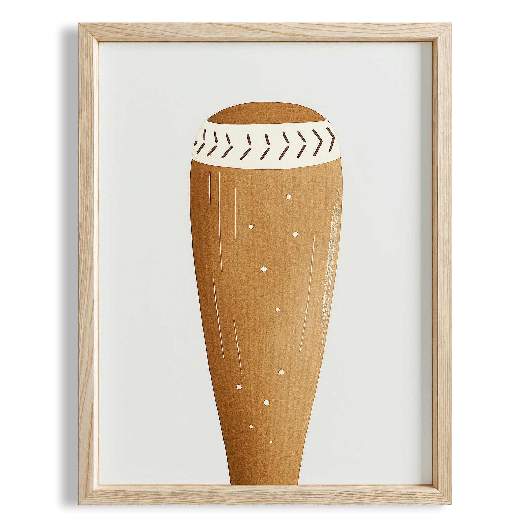 Beyzbol Sopası Spor Temalı Erkek Çocuk Odası Ahşap Tablo