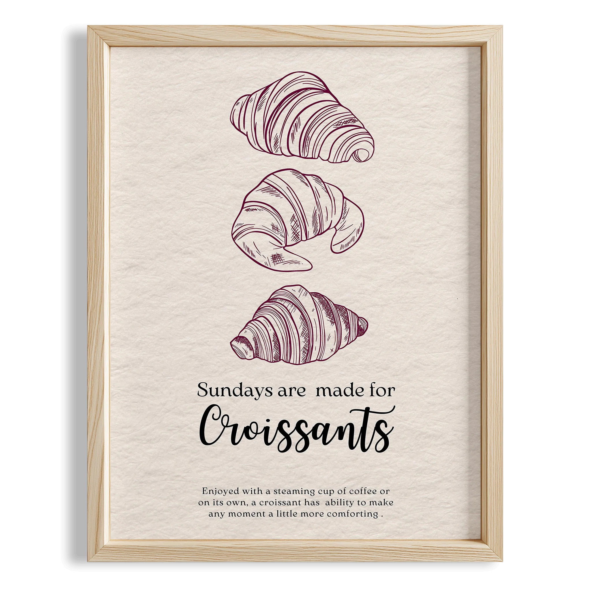 Croissant Fransız Sabah Koleksiyonu Tatlılar Mutfak Duvar Tablosu