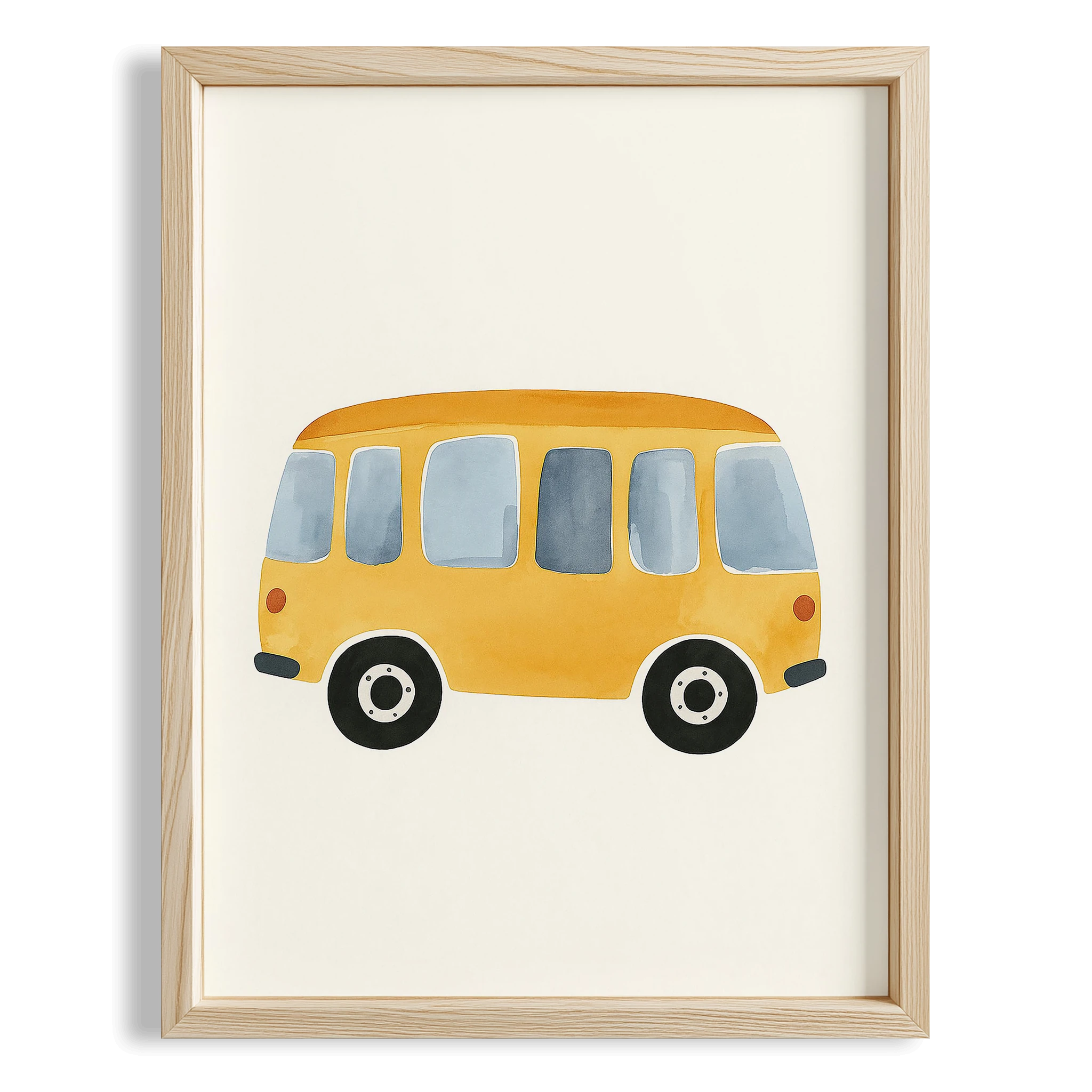 Vintage Karavan Araba Temalı Çocuk Odası Ahşap Tablo