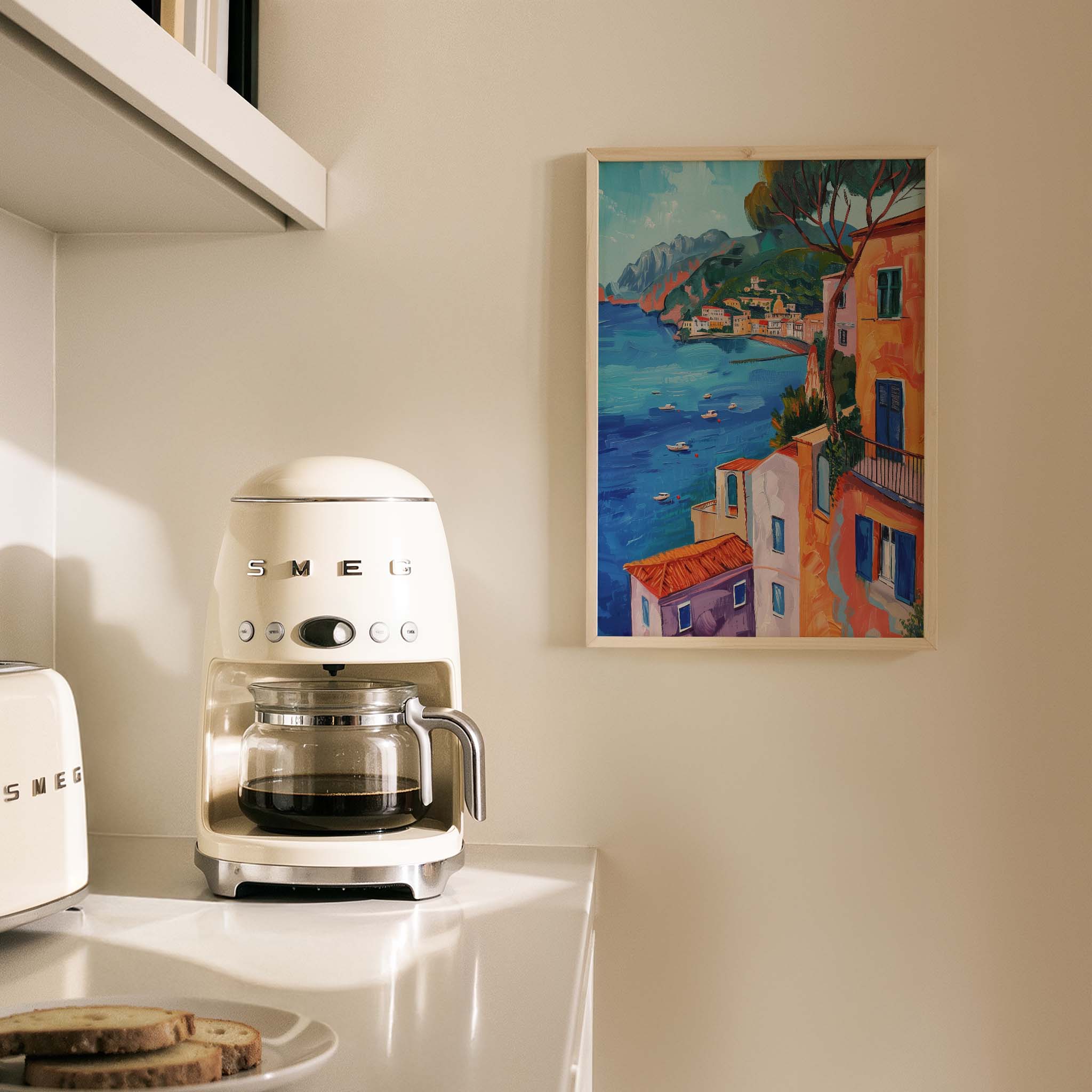 Amalfi Sahili Akdeniz İtalya Koleksiyonu Mutfak Duvar Tablosu