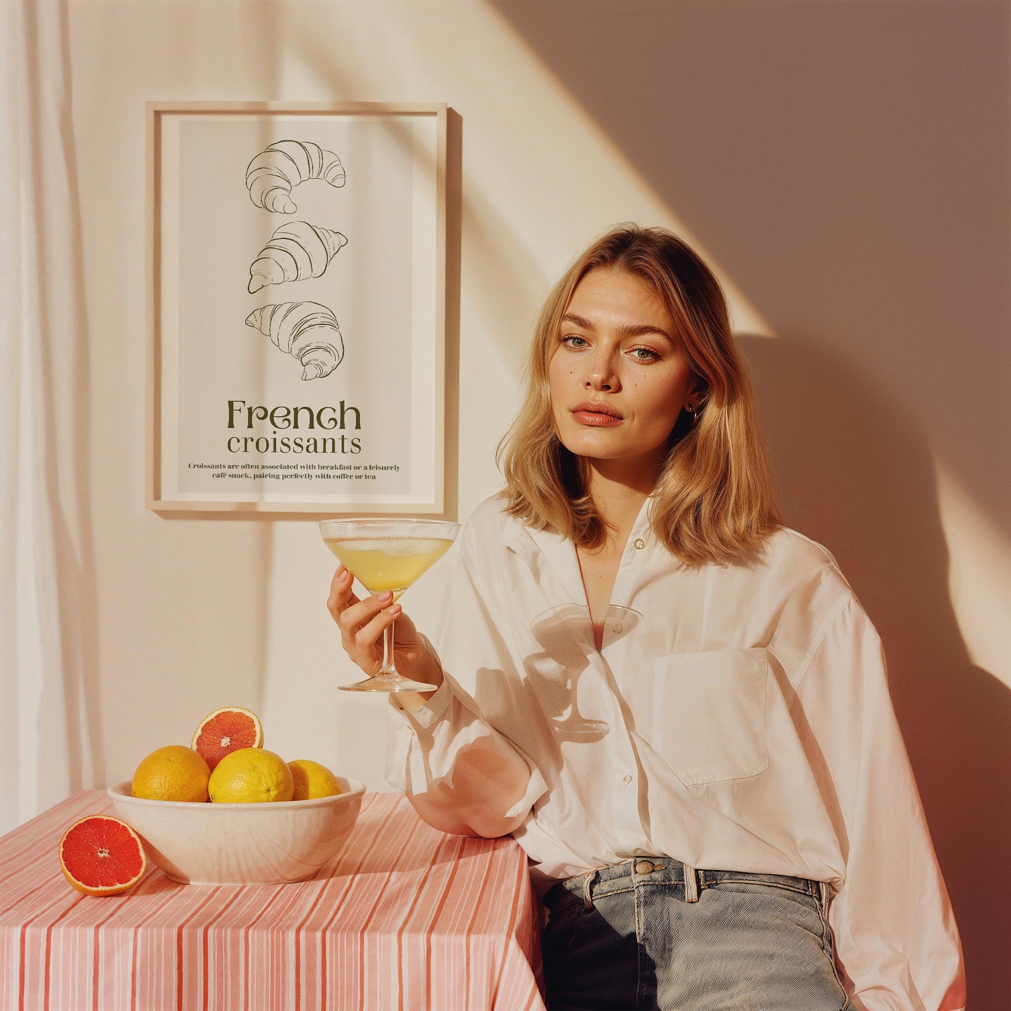 French Croissants Fransız Kahvaltı Kültürü Mutfak Duvar Tablosu II