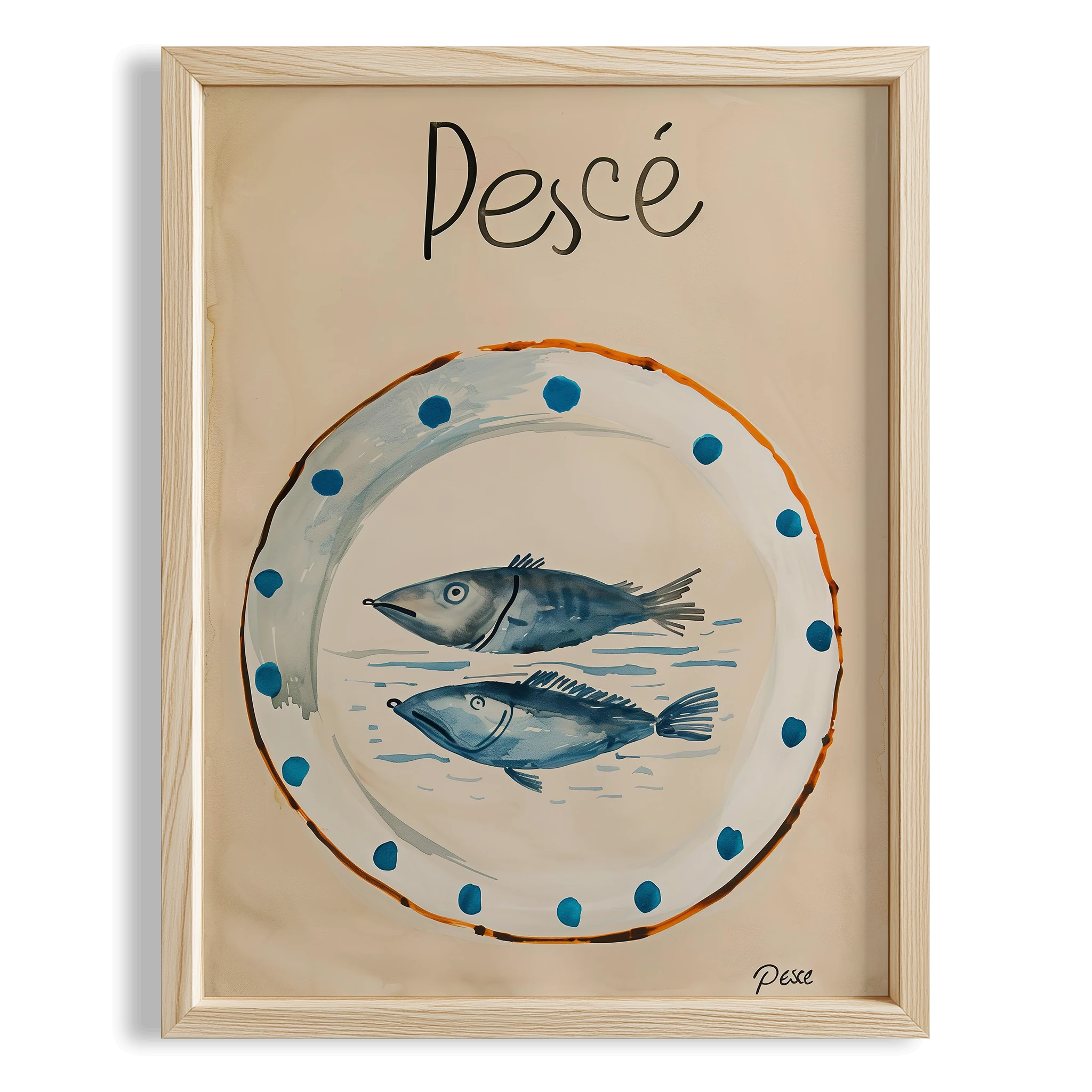 Pesce Akdeniz İtalya Koleksiyonu Mutfak Duvar Tablosu