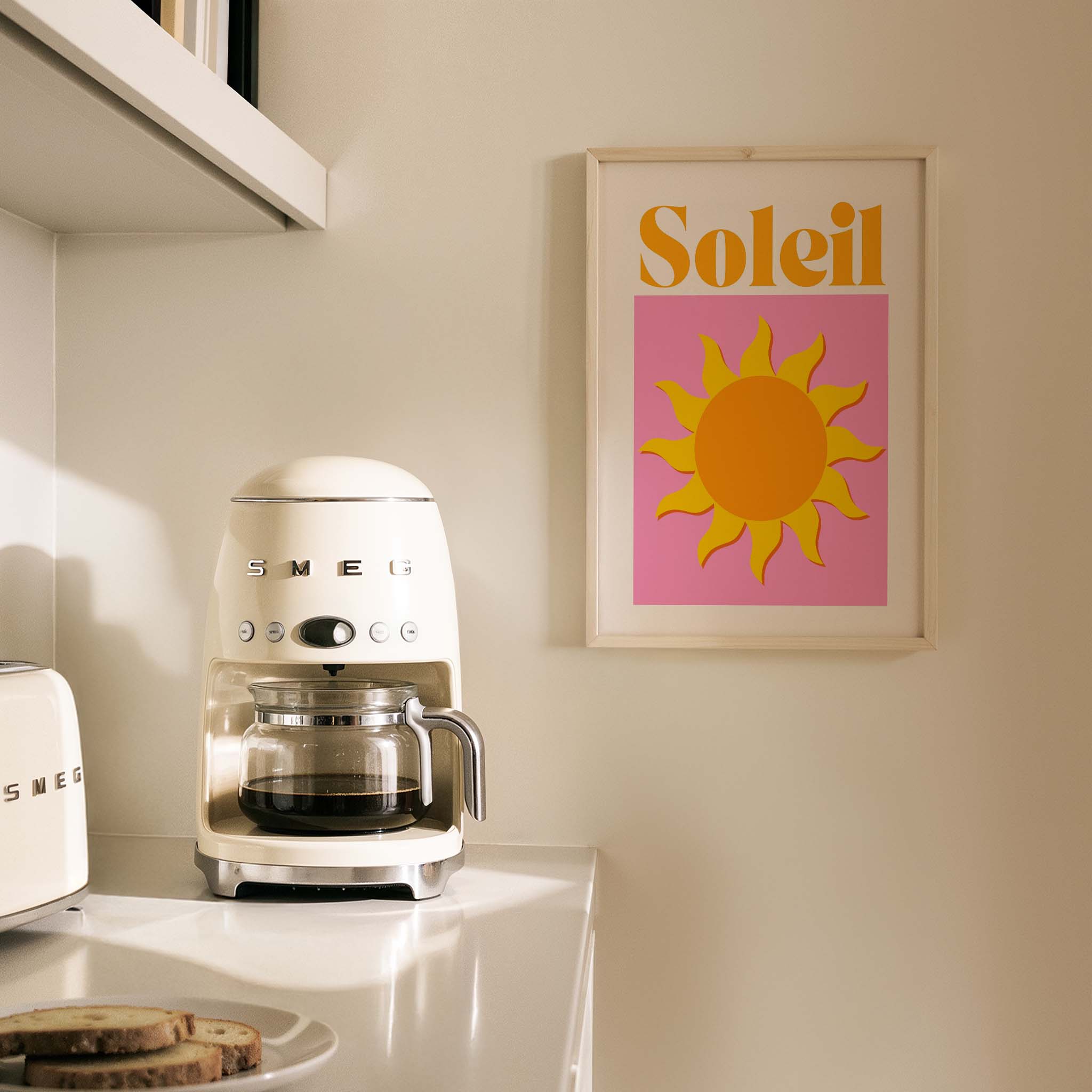 Soleil Güneş Tipografi Mutfak Duvar Tablosu