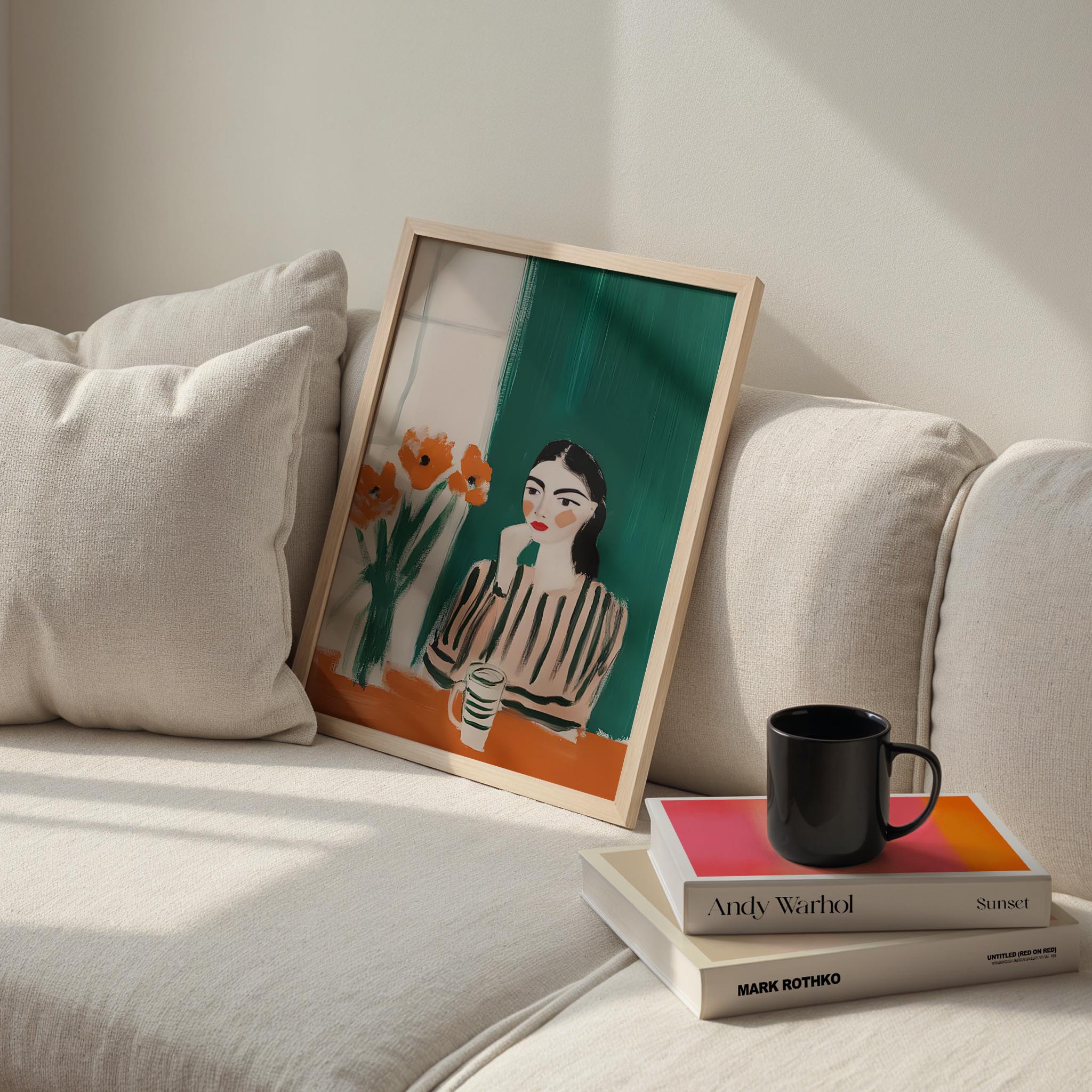 Masa Başı Portre I - Çiçeklerle