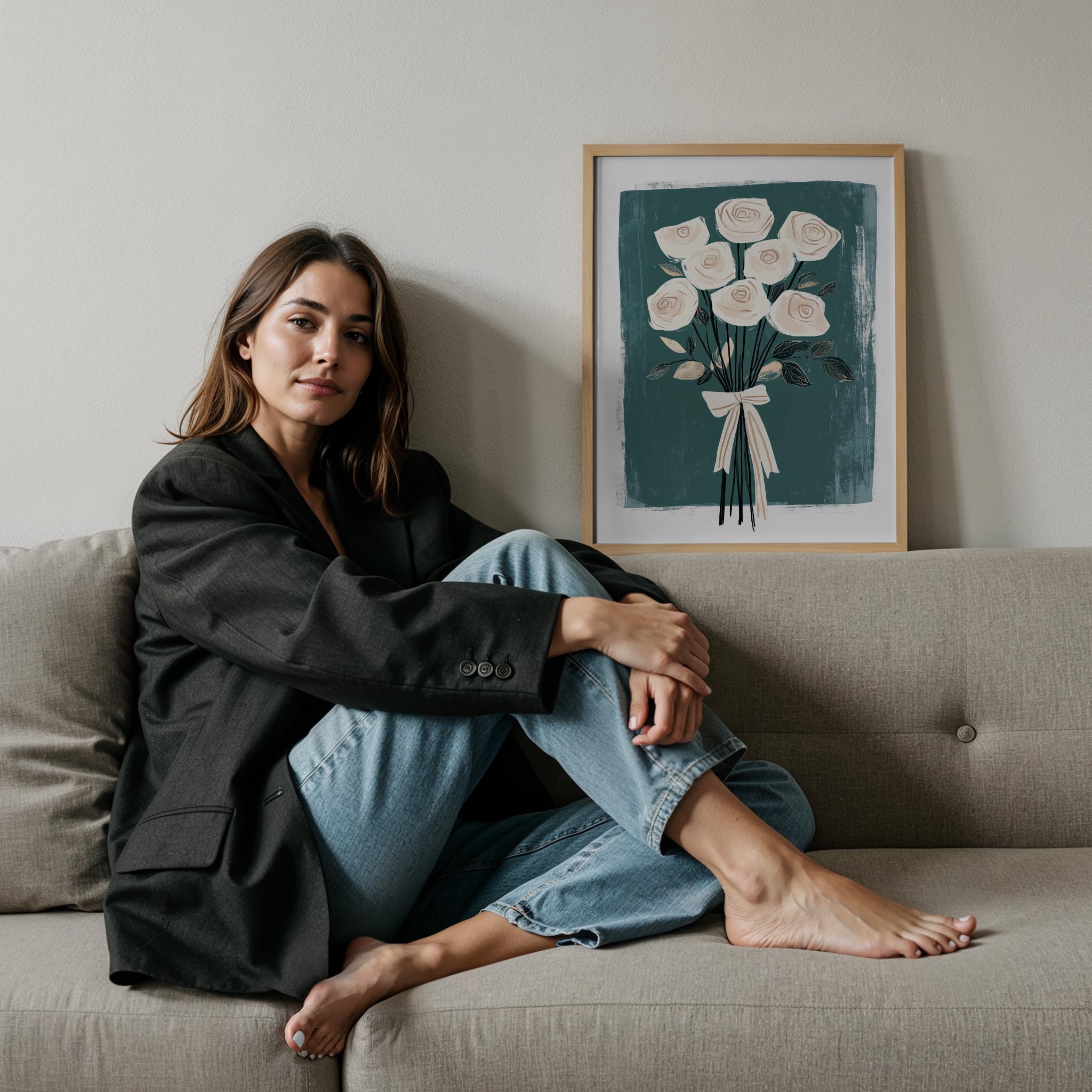 Çiçek Buketleri III - Beyaz Güller