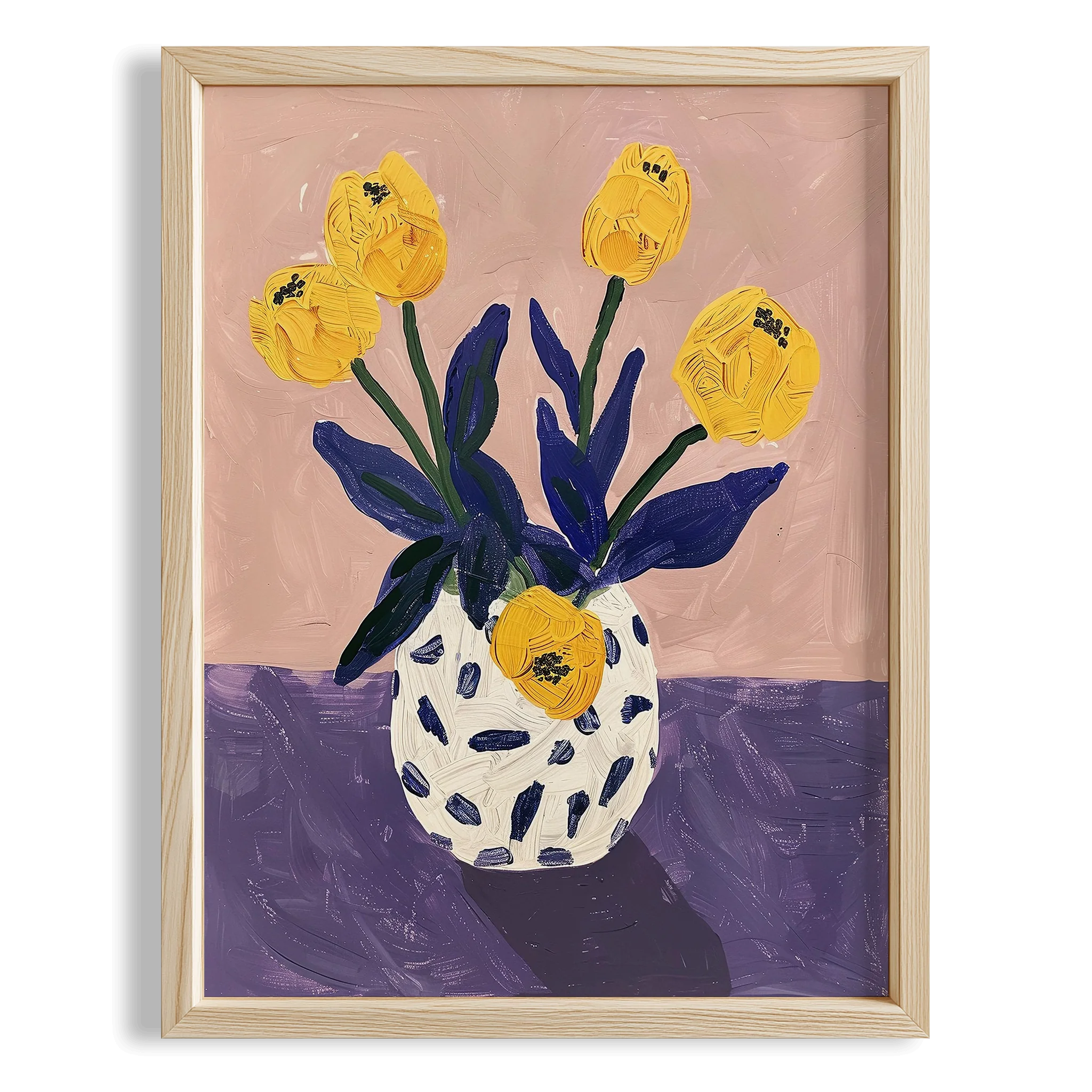 Vazoda Sarı Zambaklar - Duvar Tablosu