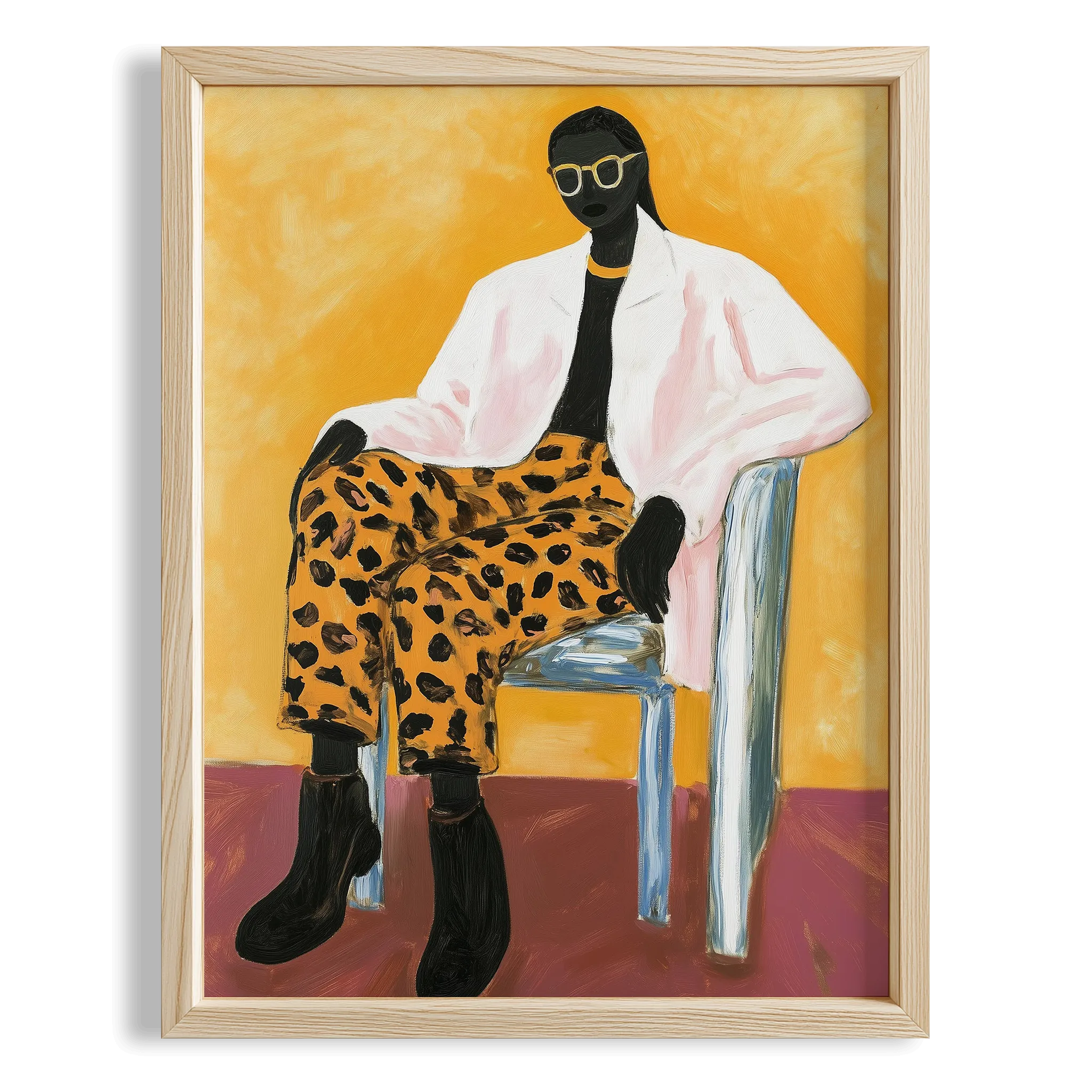Kadın Portre XXXVII - Sarı Leopar Stil
