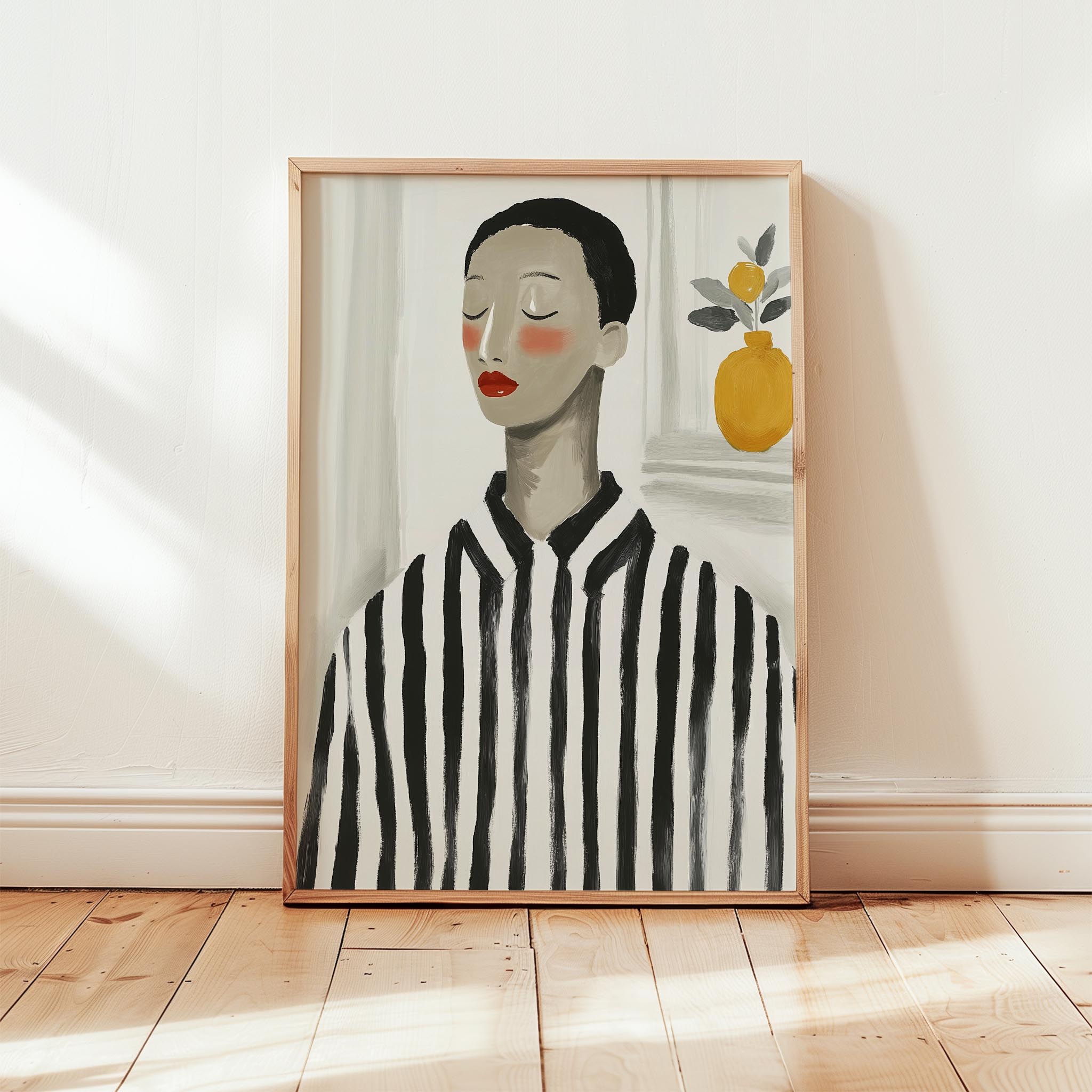 Kadın Portre X - Çizgili Bohem