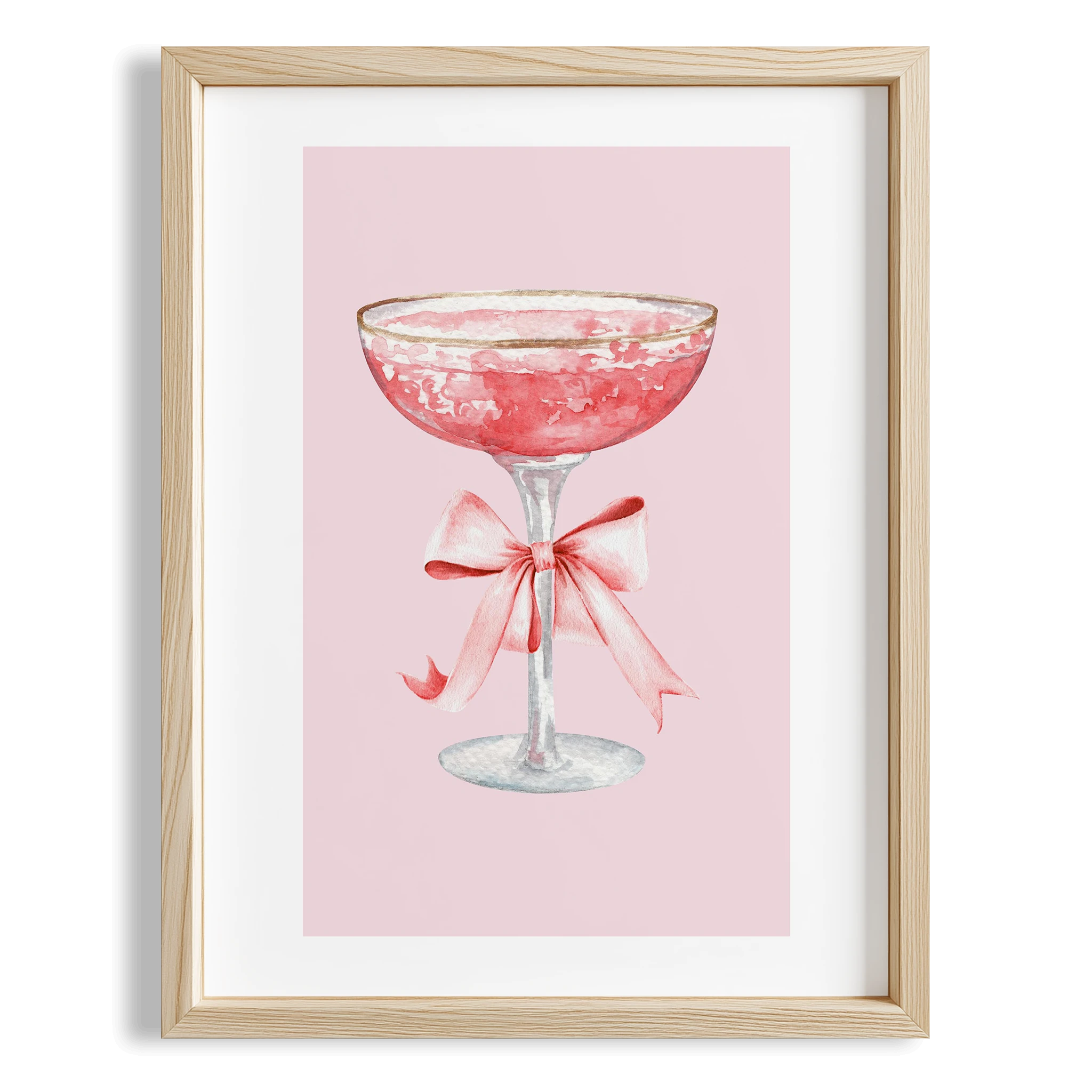 Fiyonklu Şampanya Kadehi Kokteyller Mutfak Duvar Tablosu