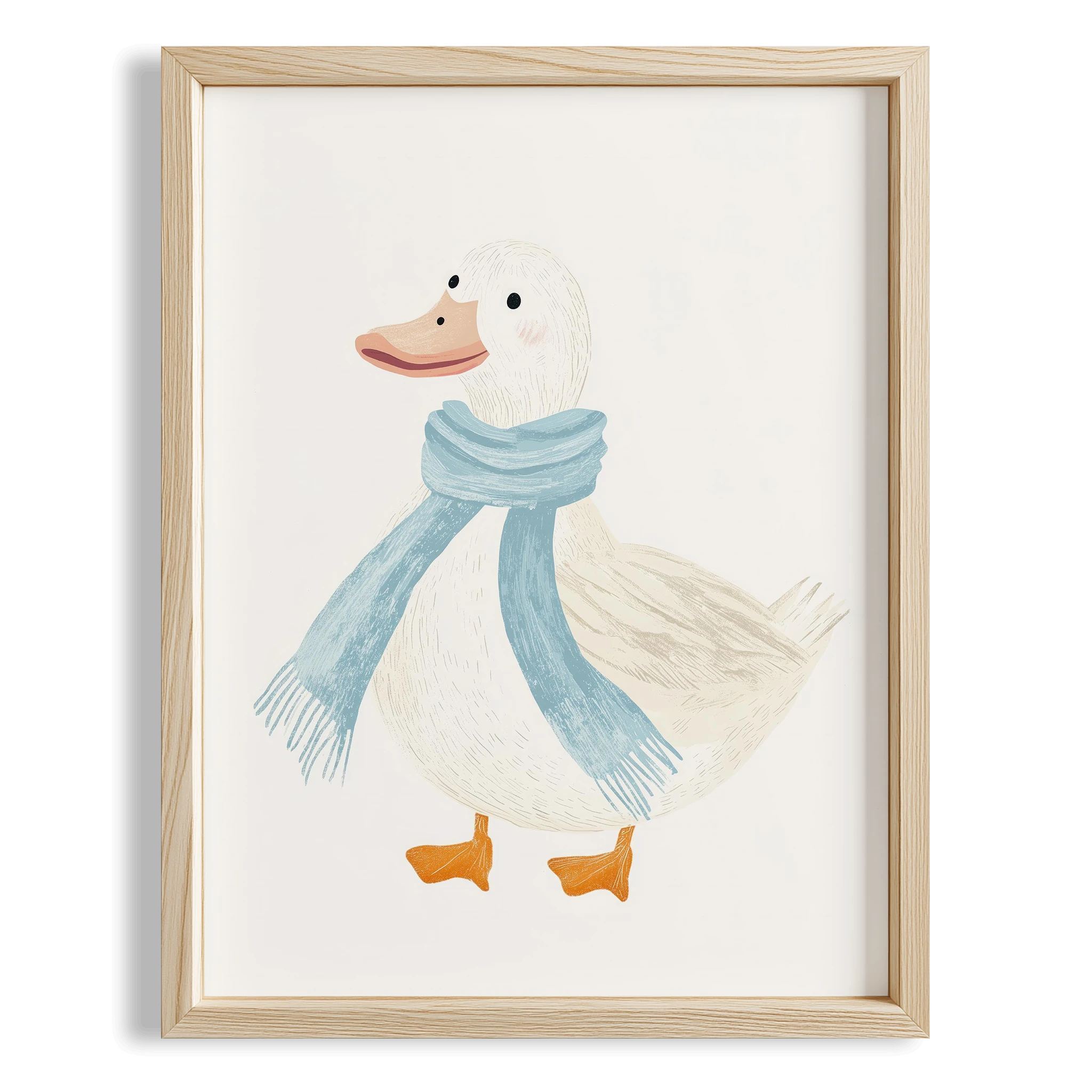 Atkılı Ördek - Beyaz Fon