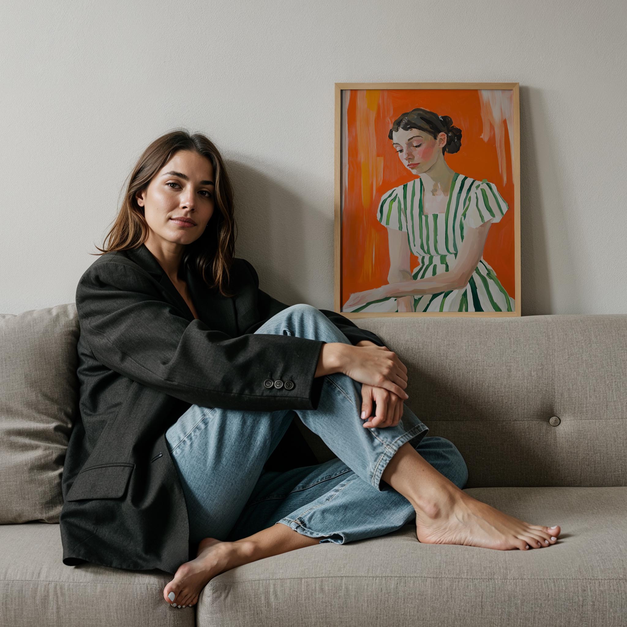 Kadın Portre XVIII - Turuncu