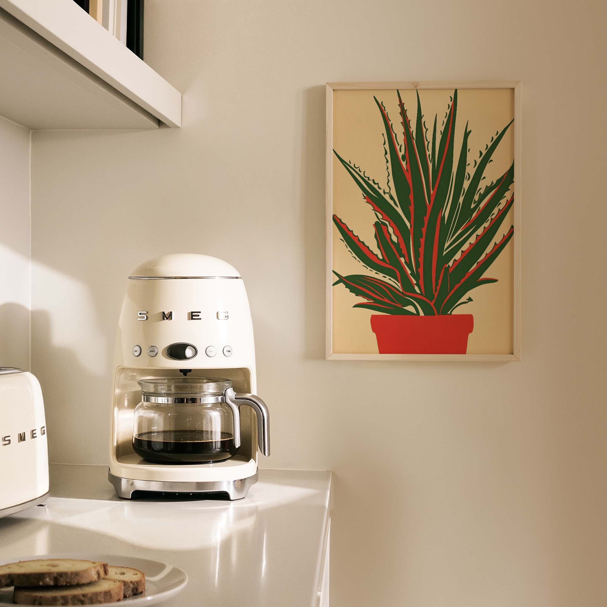 Aloe Vera Bitkisi Minimal Çizim - Duvar Tablosu