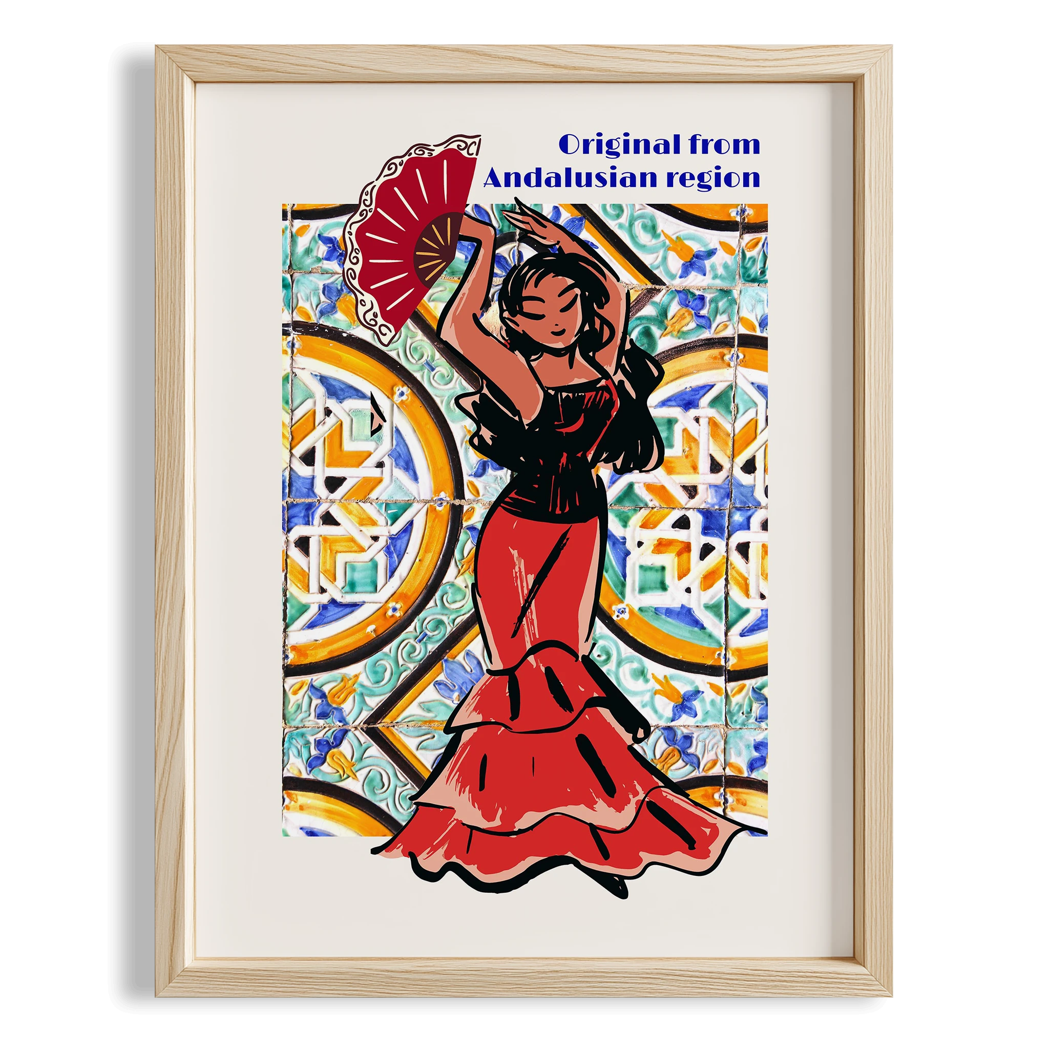 Flamenco Seramik Desen II Akdeniz İspanya Koleksiyonu Mutfak Duvar Tablosu