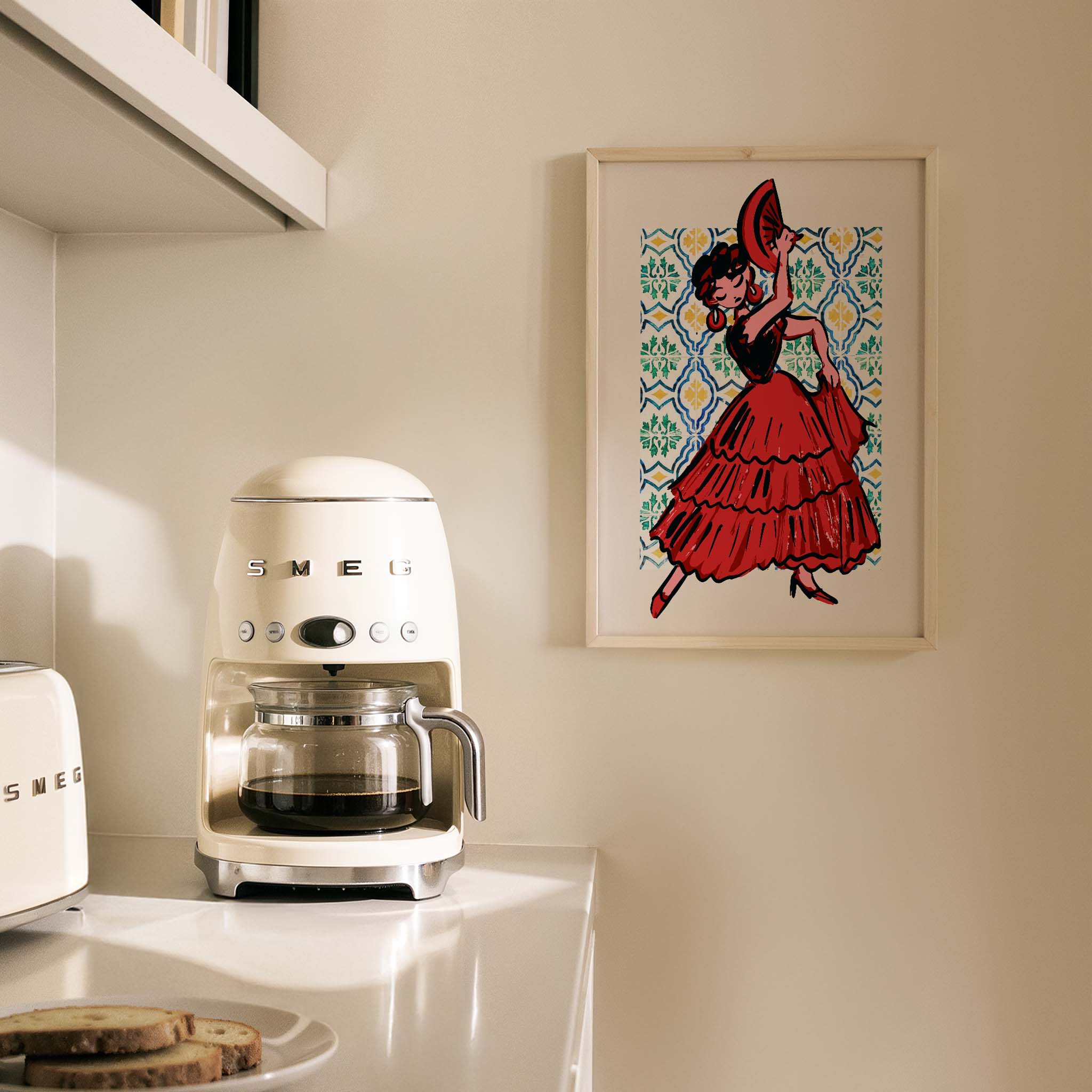 Flamenco Seramik Desen I Akdeniz İspanya Koleksiyonu Mutfak Duvar Tablosu