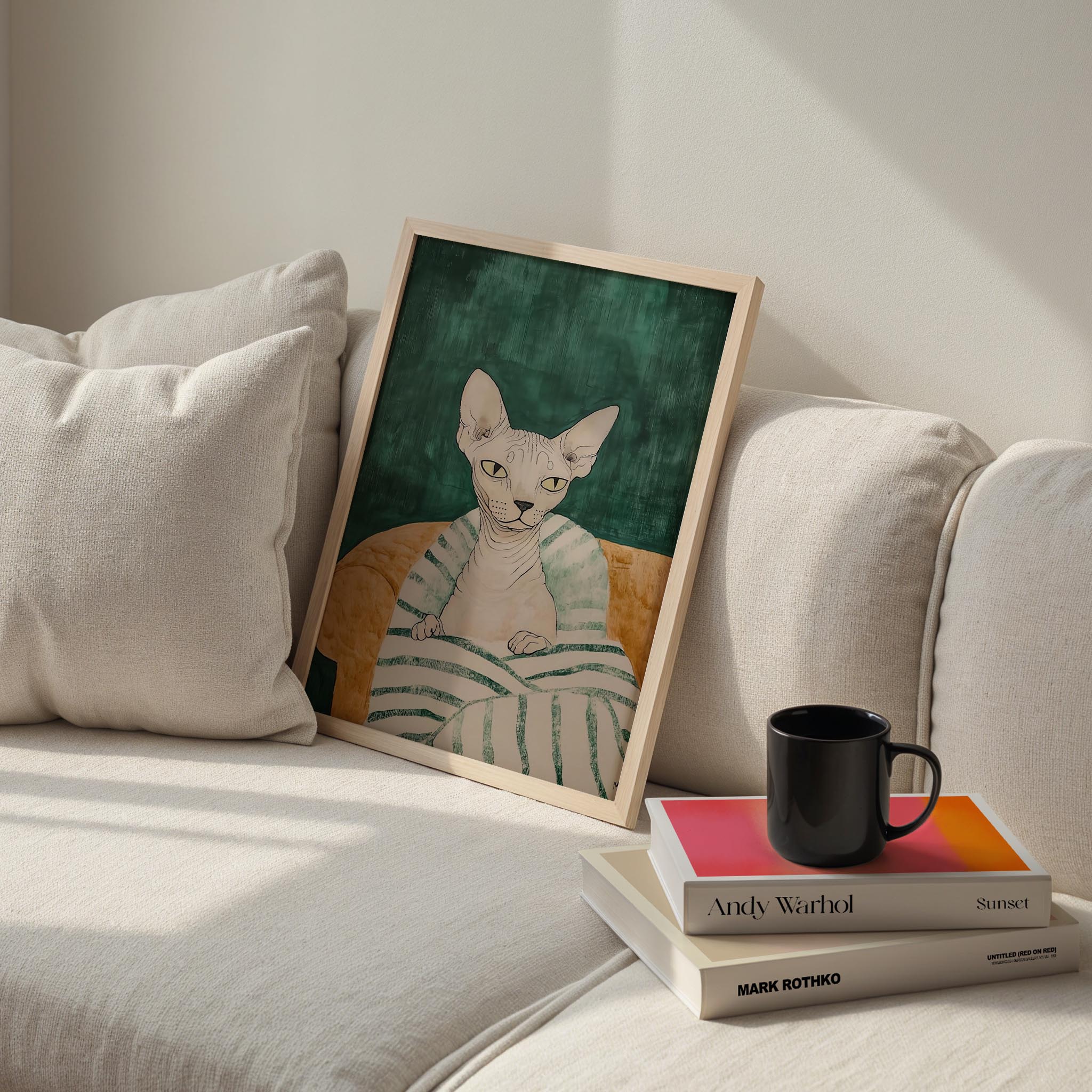 Kedi Portre VIII - Sfenks Zümrüt Çizgili