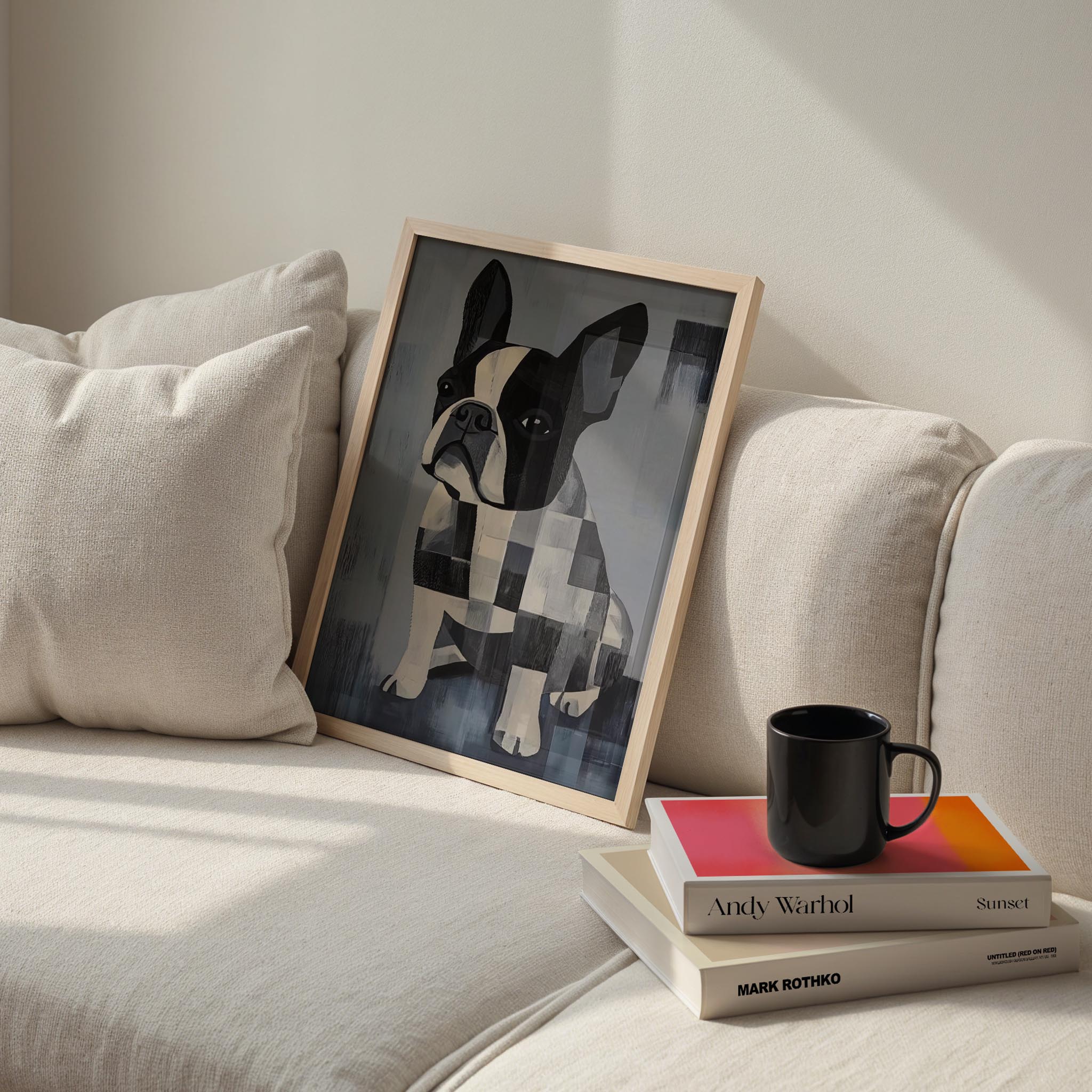 Köpek Portre II - Fransız Buldog Geometrik