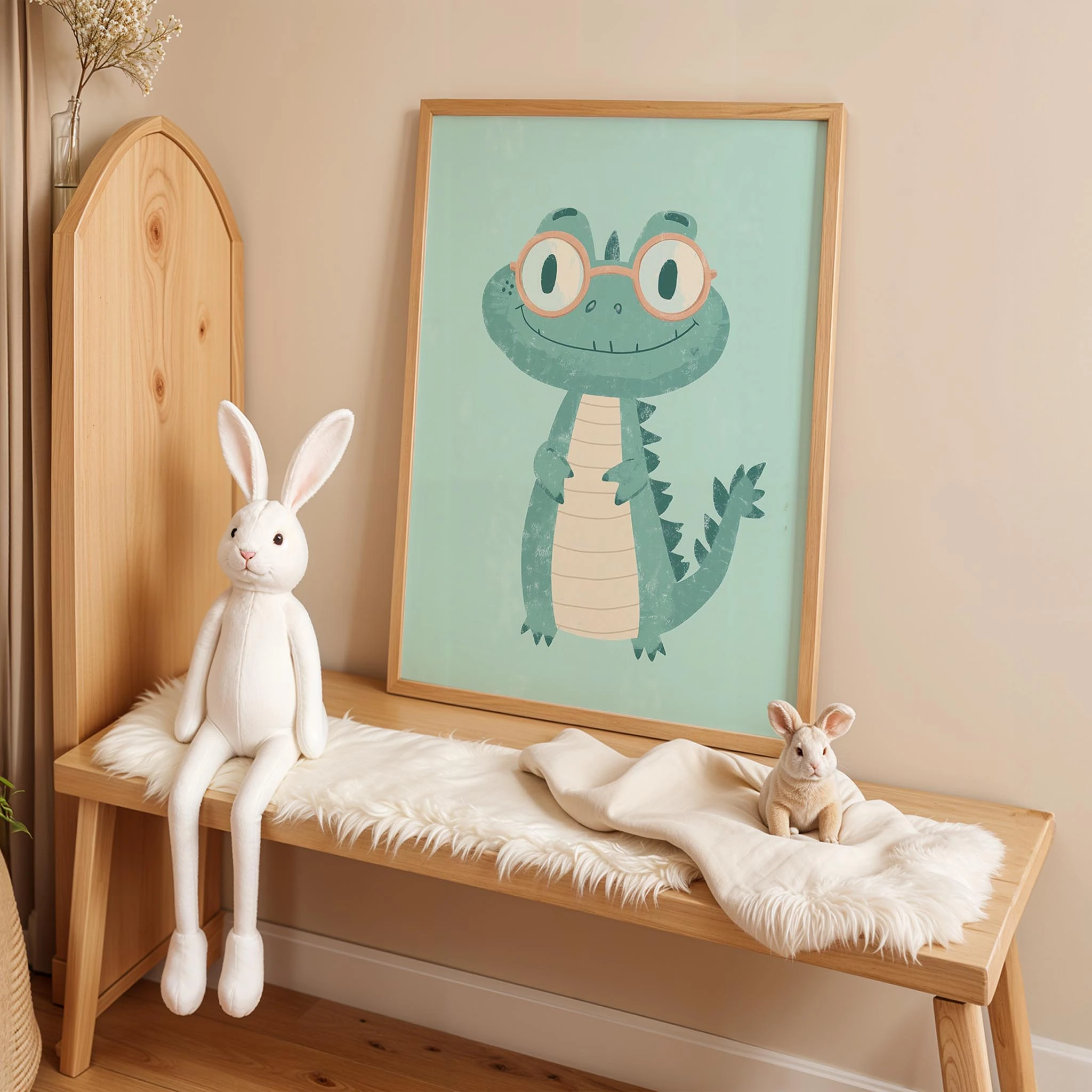 Sevimli Timsah - Mavi Fon