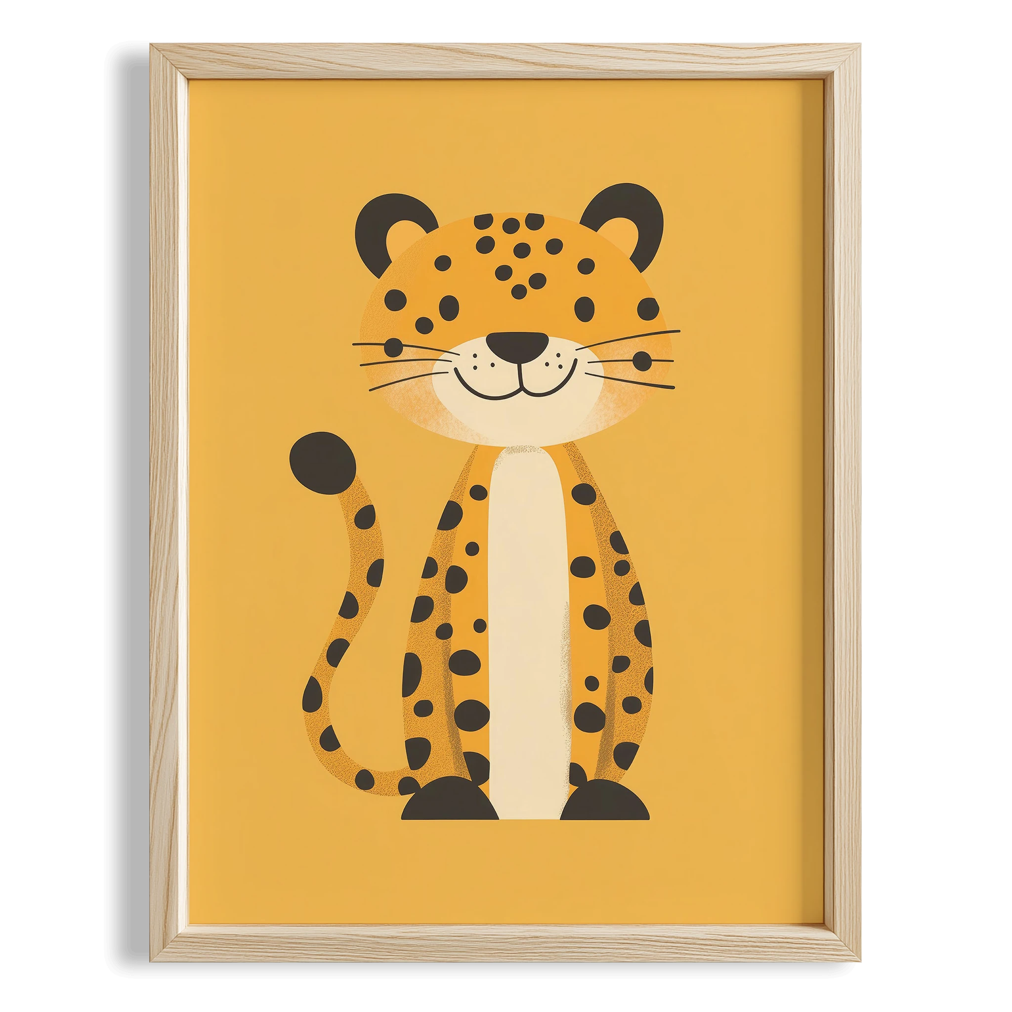 Sevimli Leopar - Sarı Fon