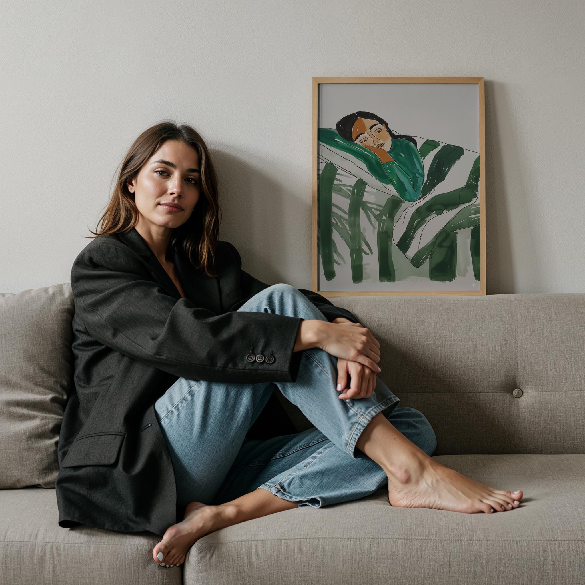 Kadın Portre XV - Çizgili