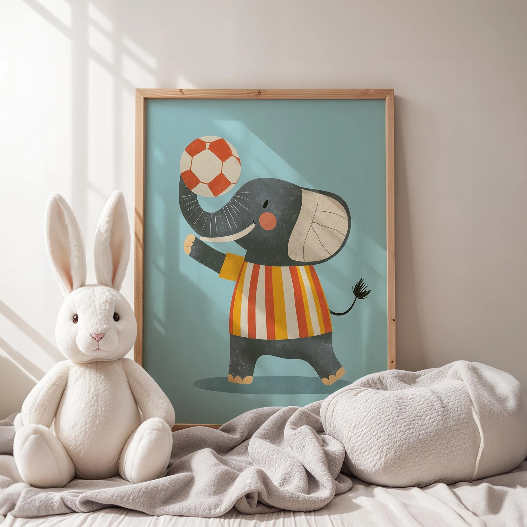 Futbolcu Fil - Mavi Fon