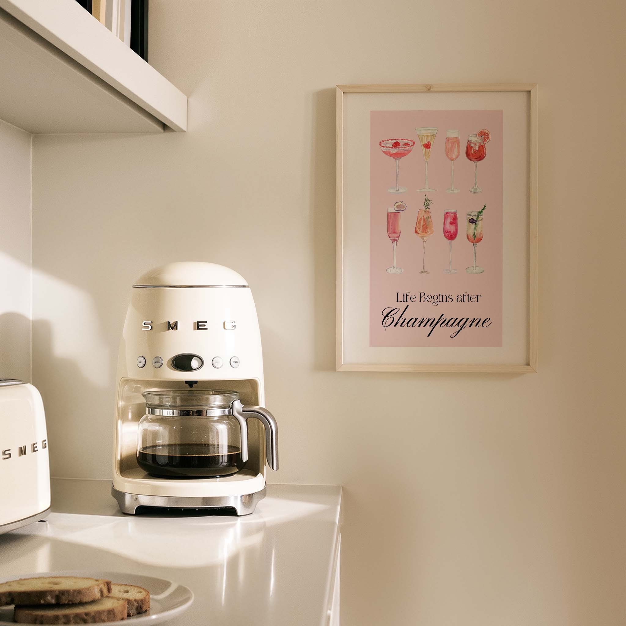 Şampanya Çeşitleri Kokteyller Mutfak Duvar Tablosu