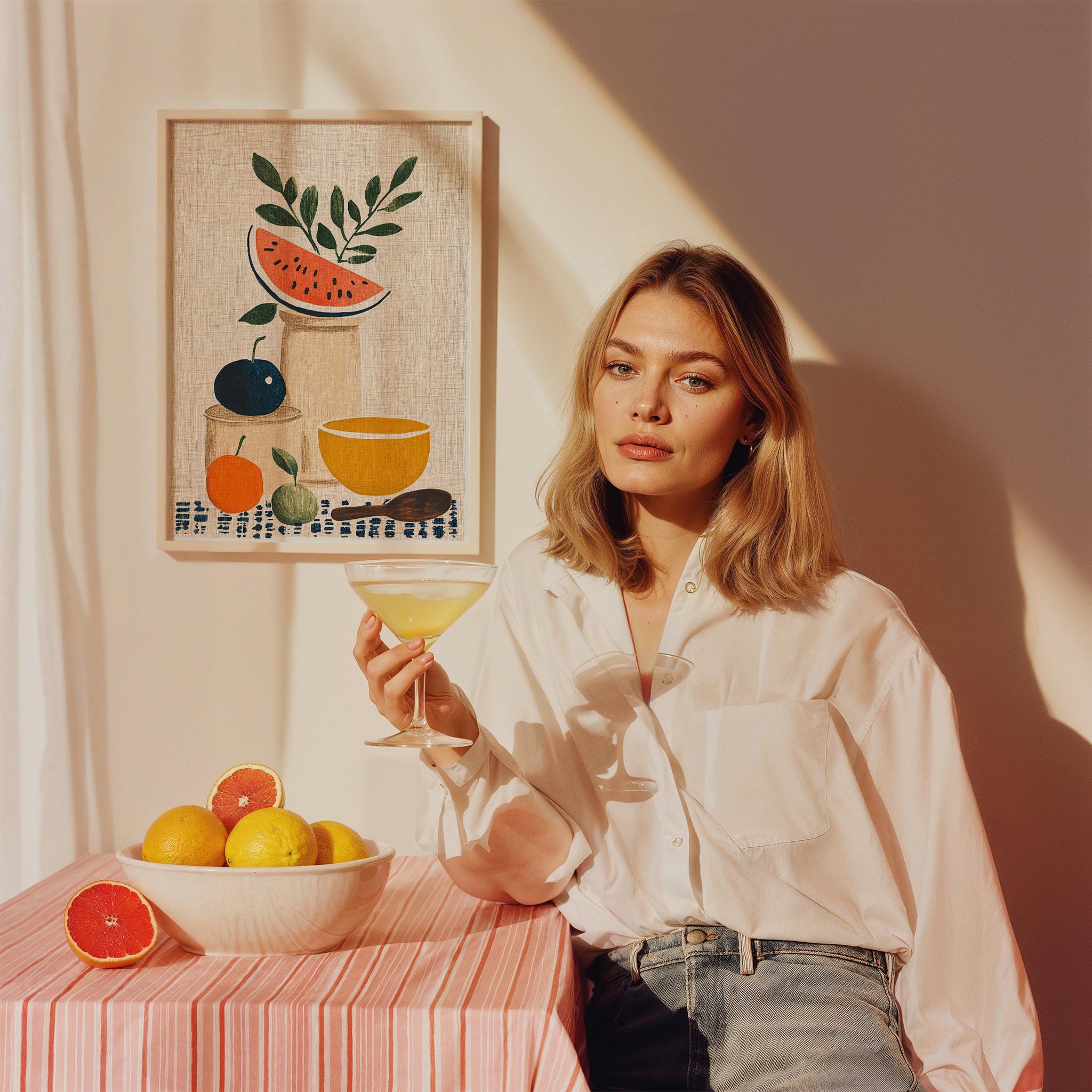 Meyve Sofrası Minimalist Mutfak Duvar Tablosu