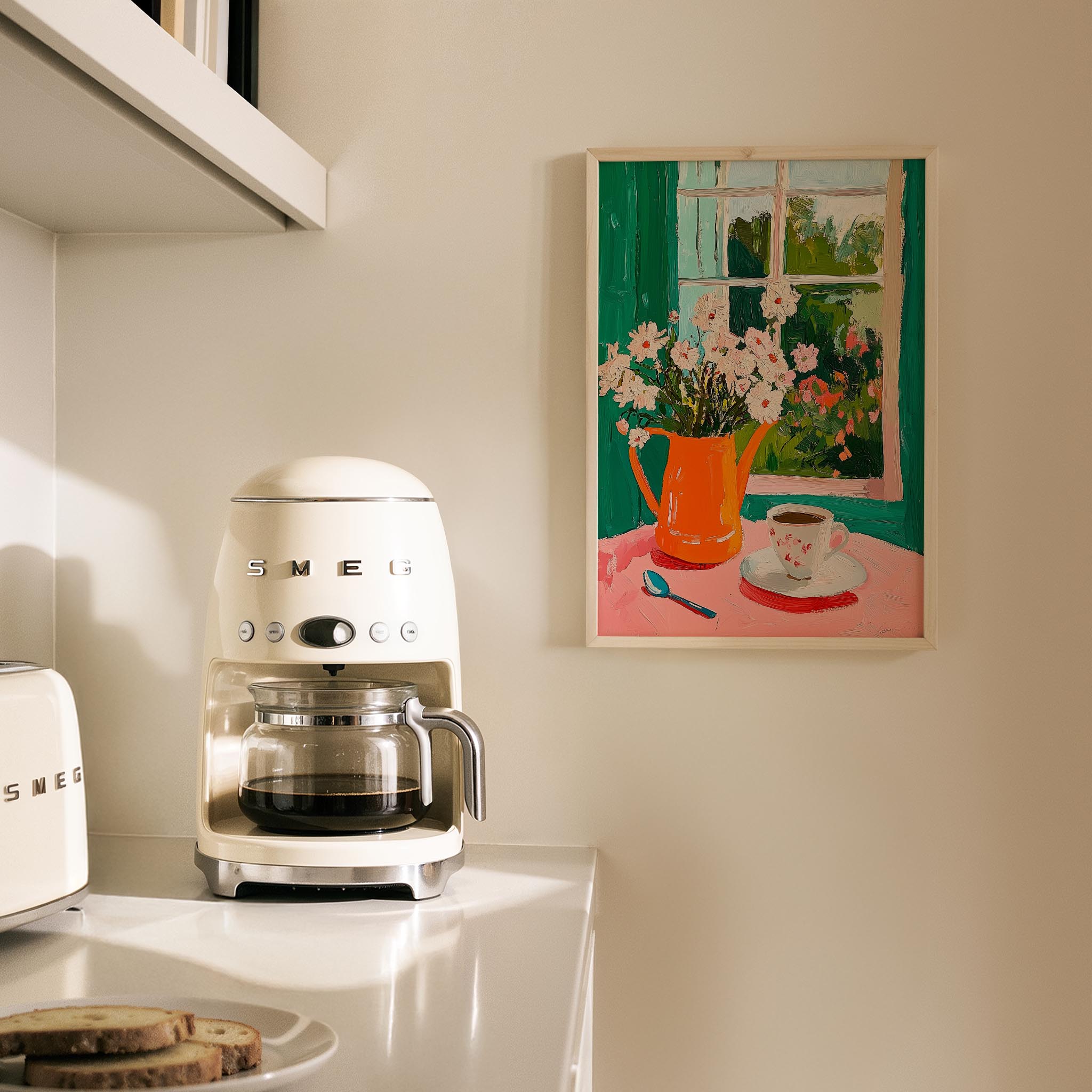 Penceredeki Çiçekler - Sabah Kahvesi