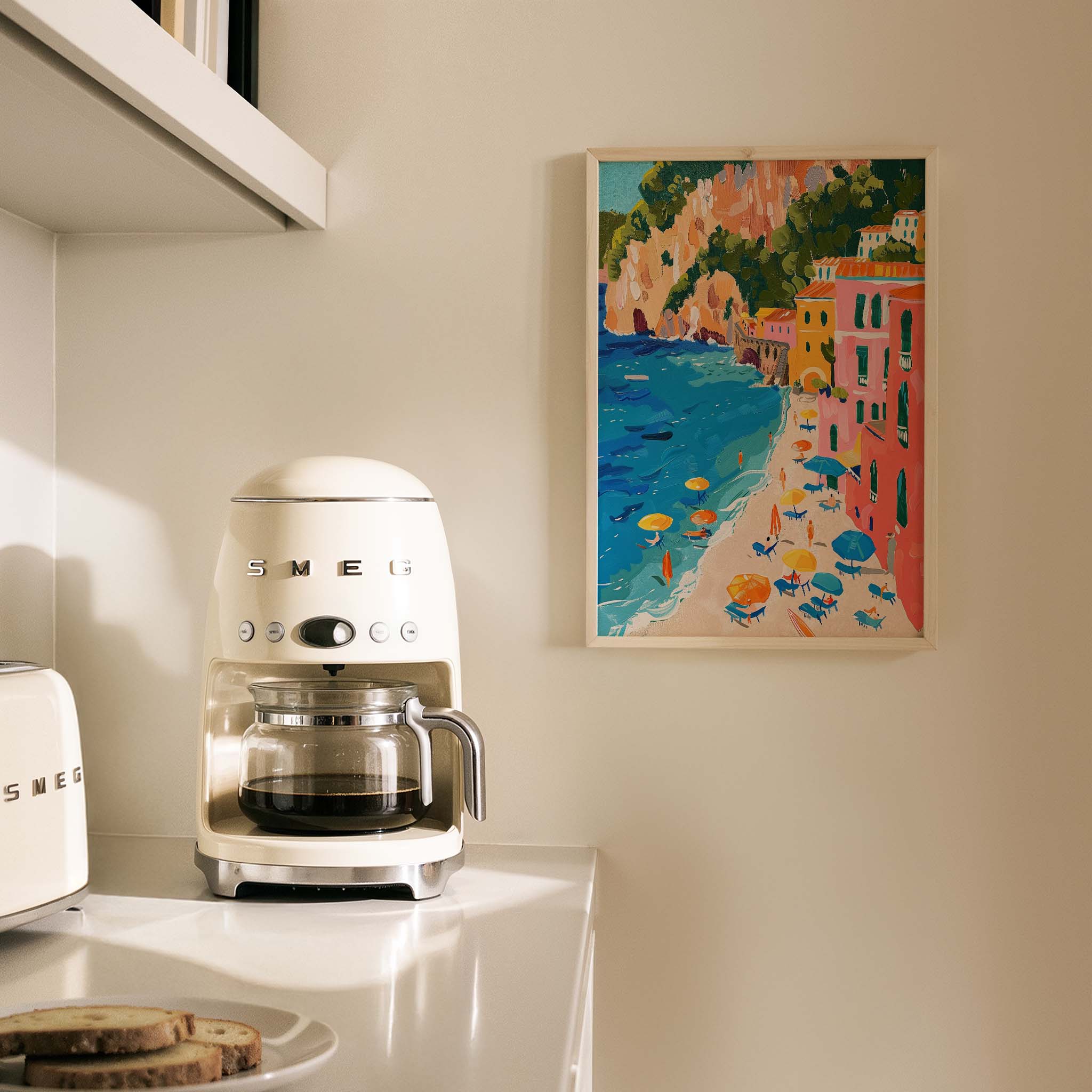 Amalfi Plajı Akdeniz İtalya Koleksiyonu Mutfak Duvar Tablosu