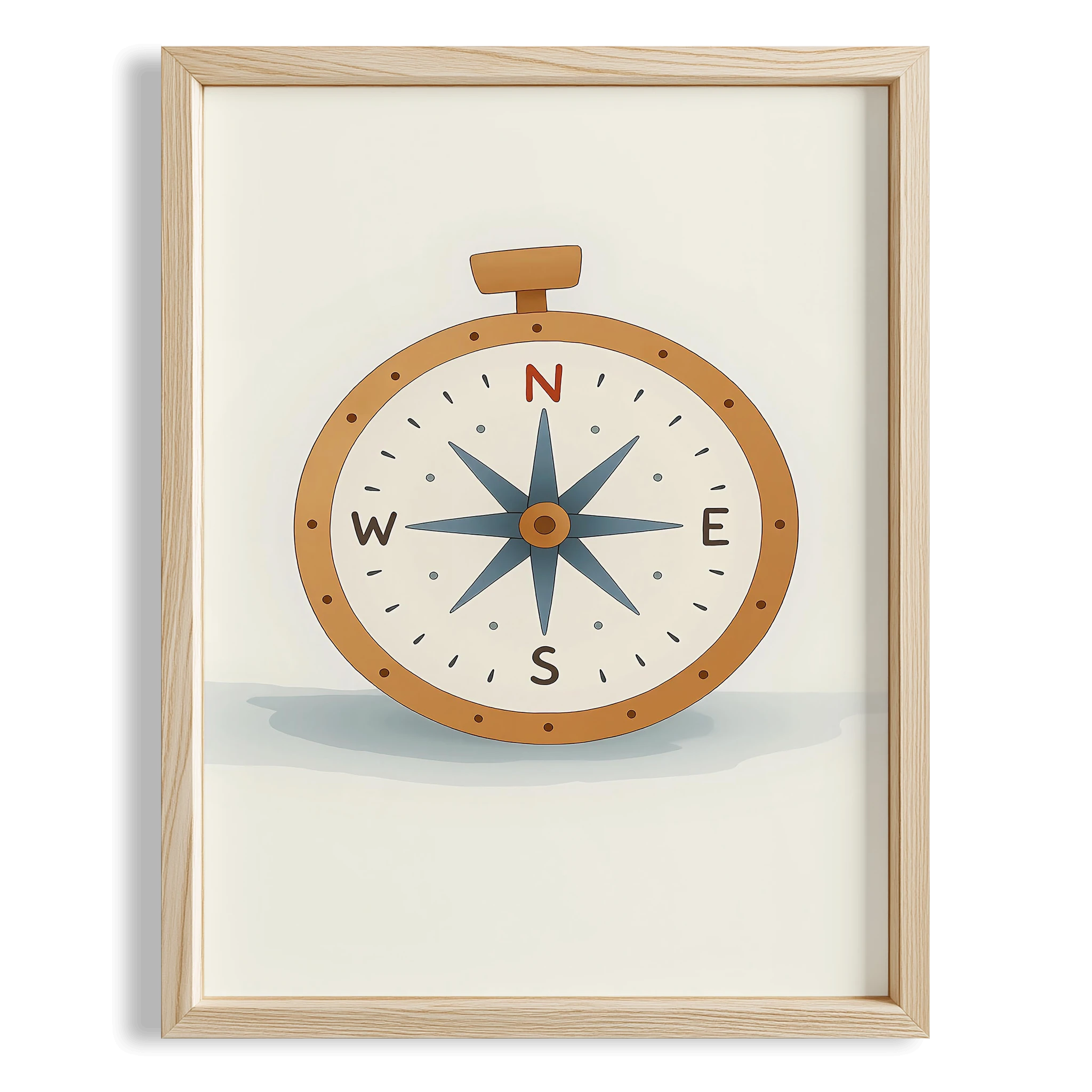 Pusula Deniz Temalı Erkek Çocuk Odası Ahşap Tablo