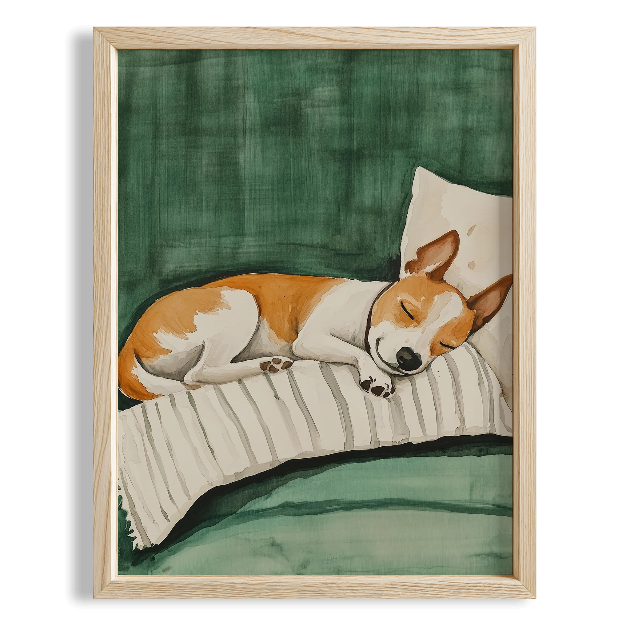 Köpek Portre V - Boxer Çizgili Zümrüt