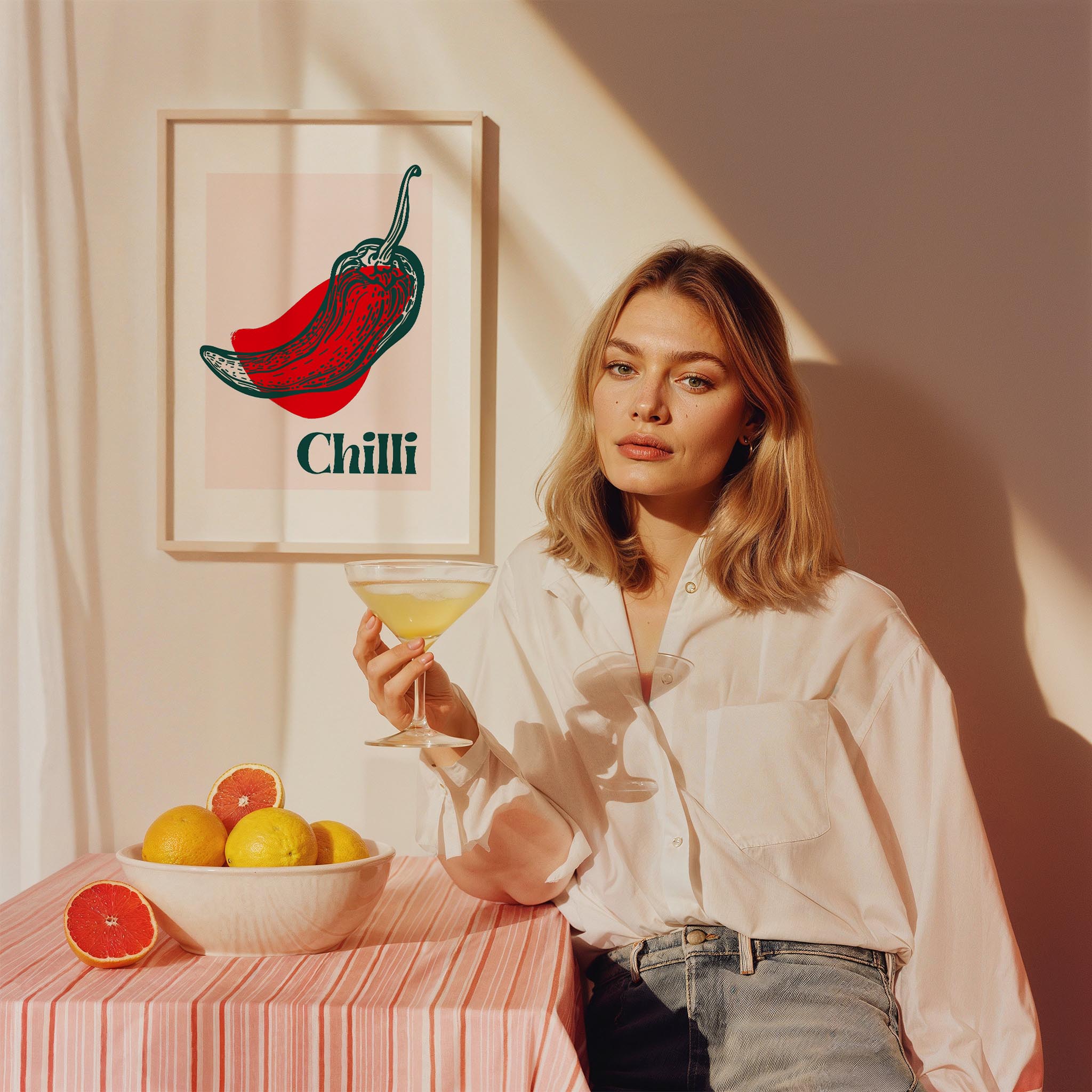 Chilli Acı Biber Sebzeler Mutfak Duvar Tablosu