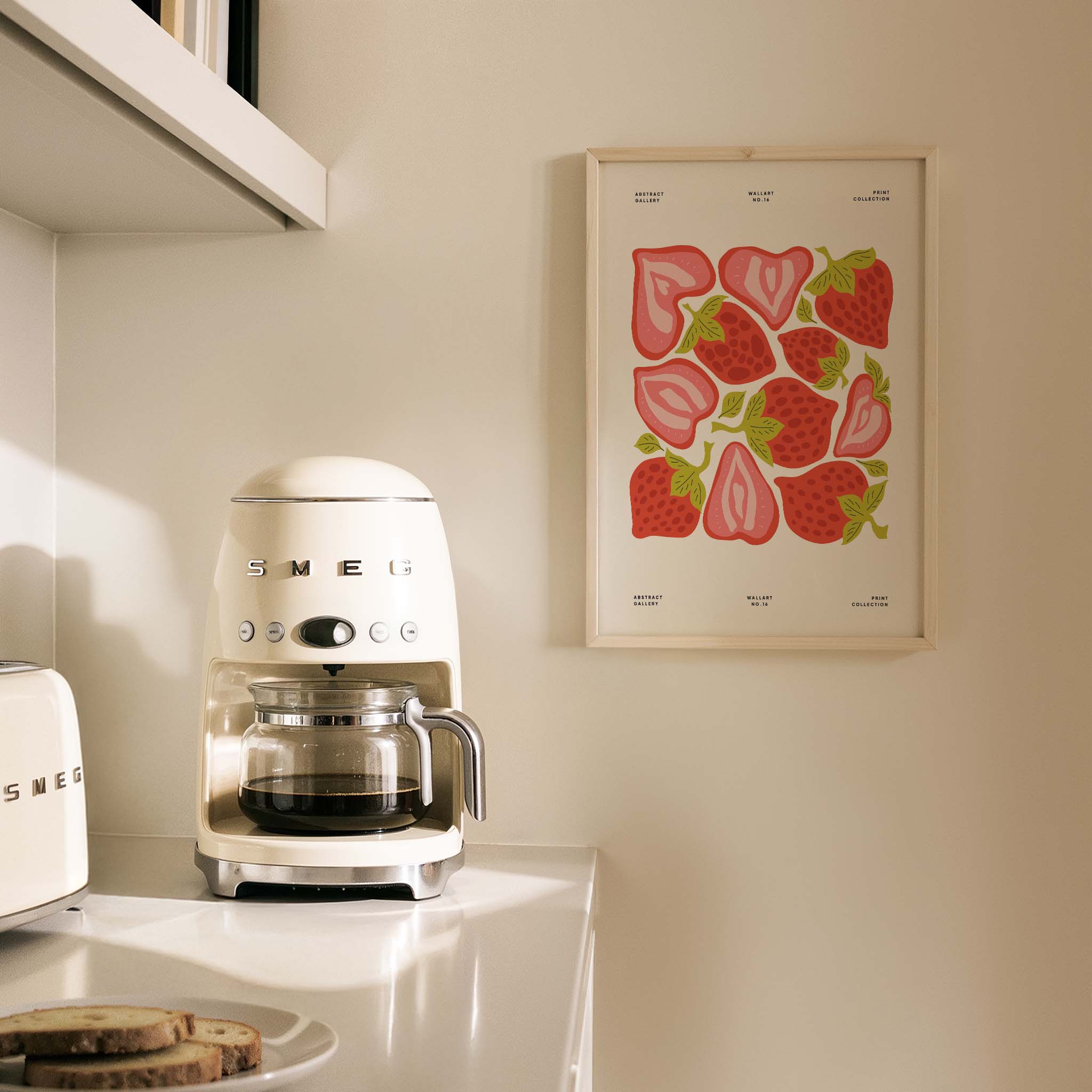 Çilekler Fruits Market Meyveler Mutfak Duvar Tablosu