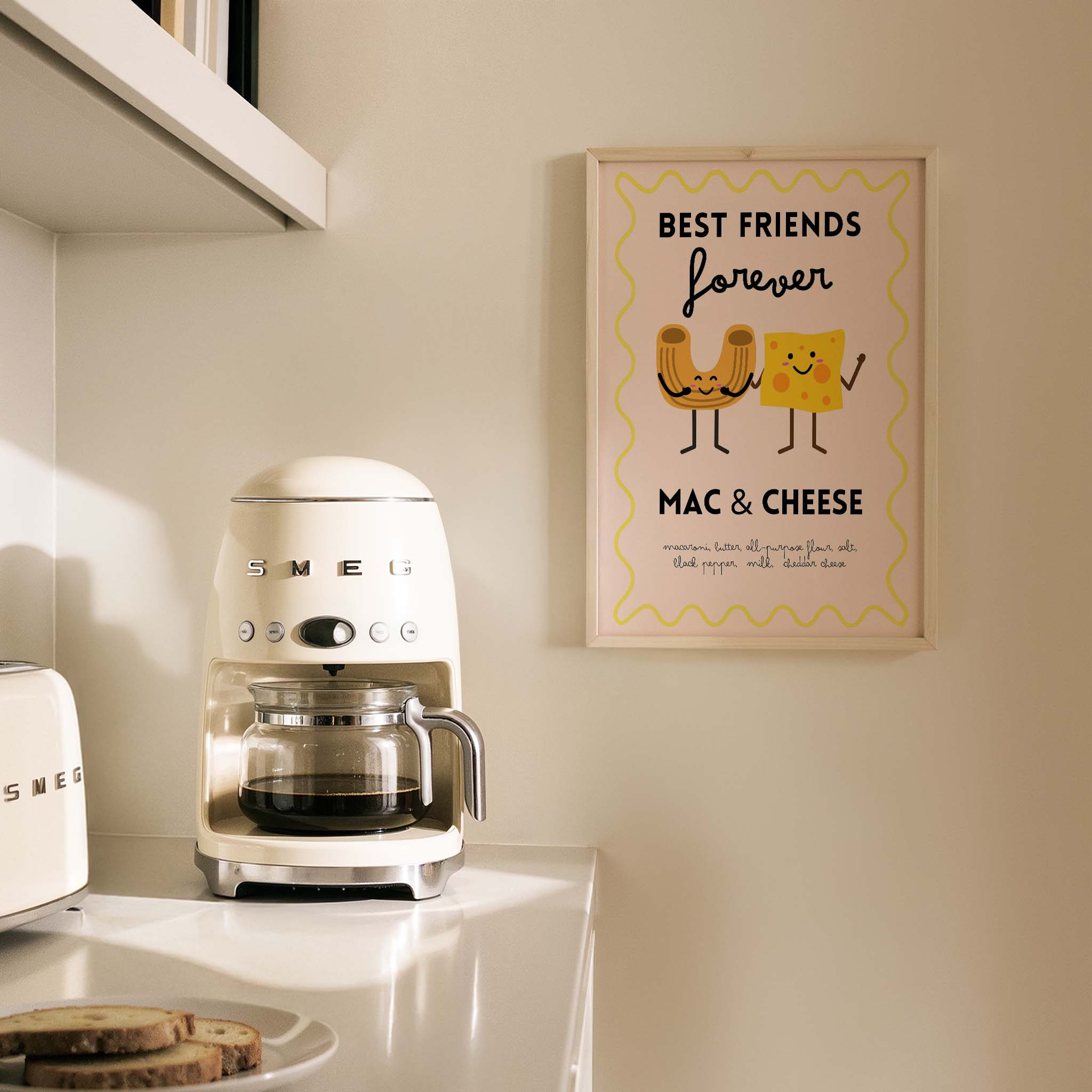 Macaroni & Cheese Ebedi Dostluk Mutfak Duvar Tablosu II